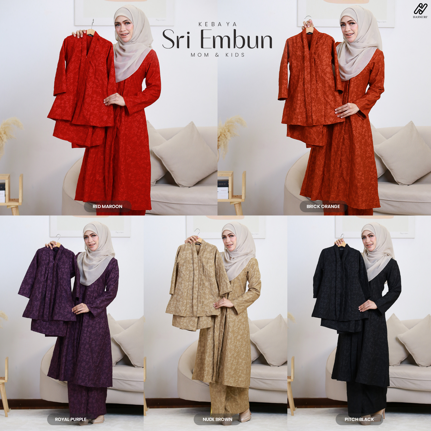 Kebaya Sri Embun Kids - Royal Purple