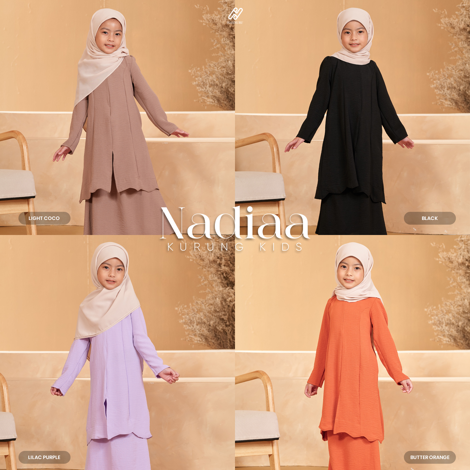 Kurung Nadiaa Kids - Black