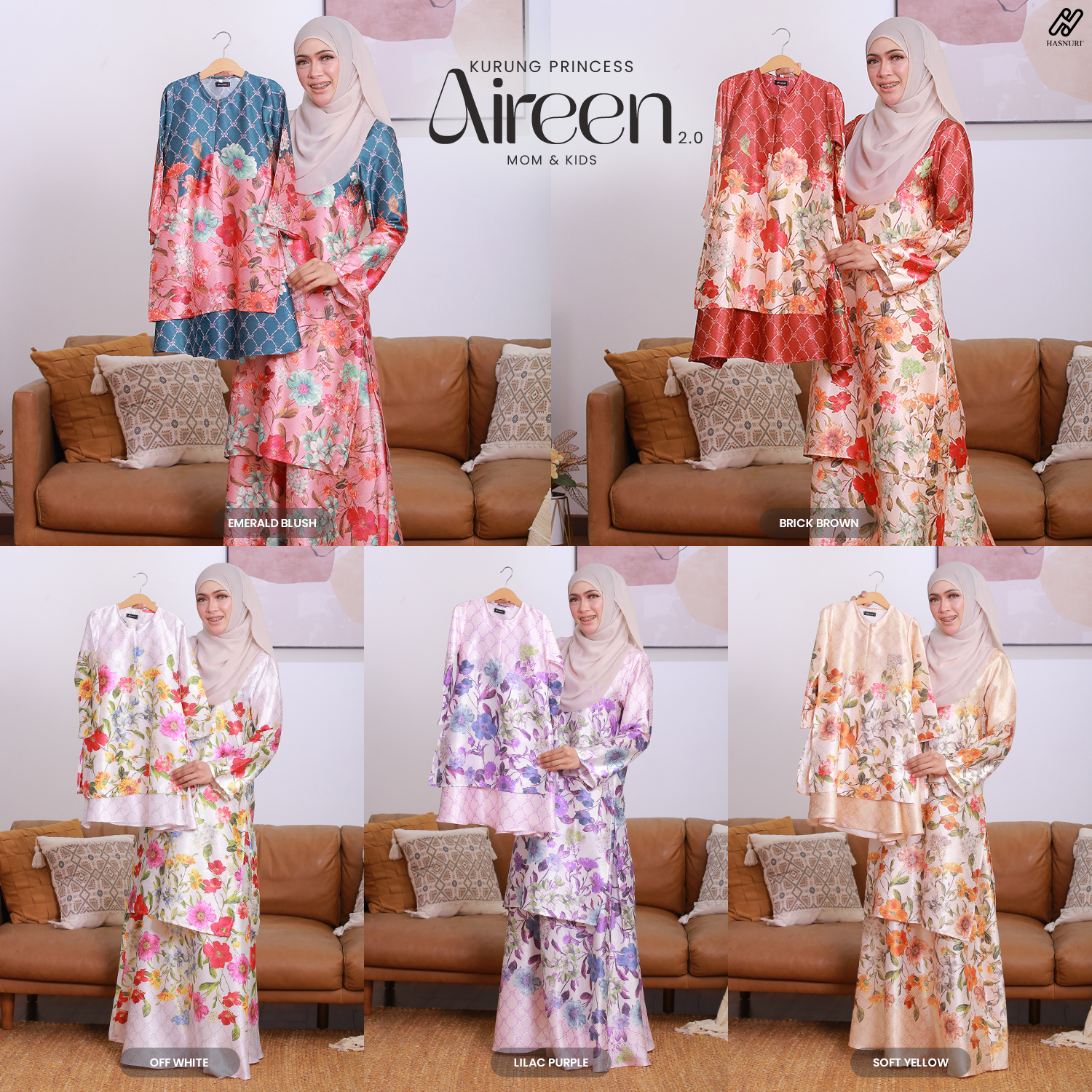 Kurung Princess Aireen 2.0 - Brick Brown