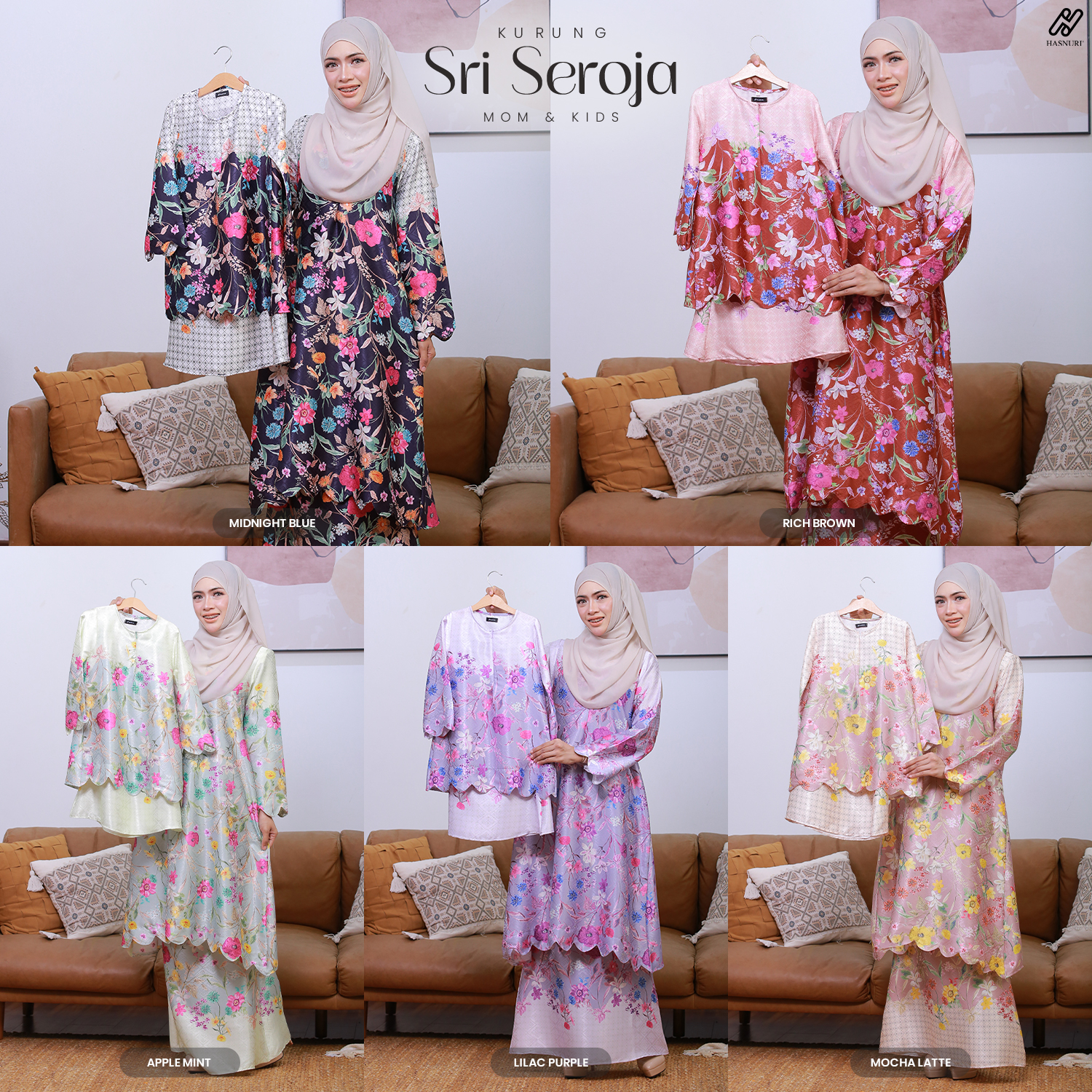 Kurung Sri Seroja Kids - Midnight Blue