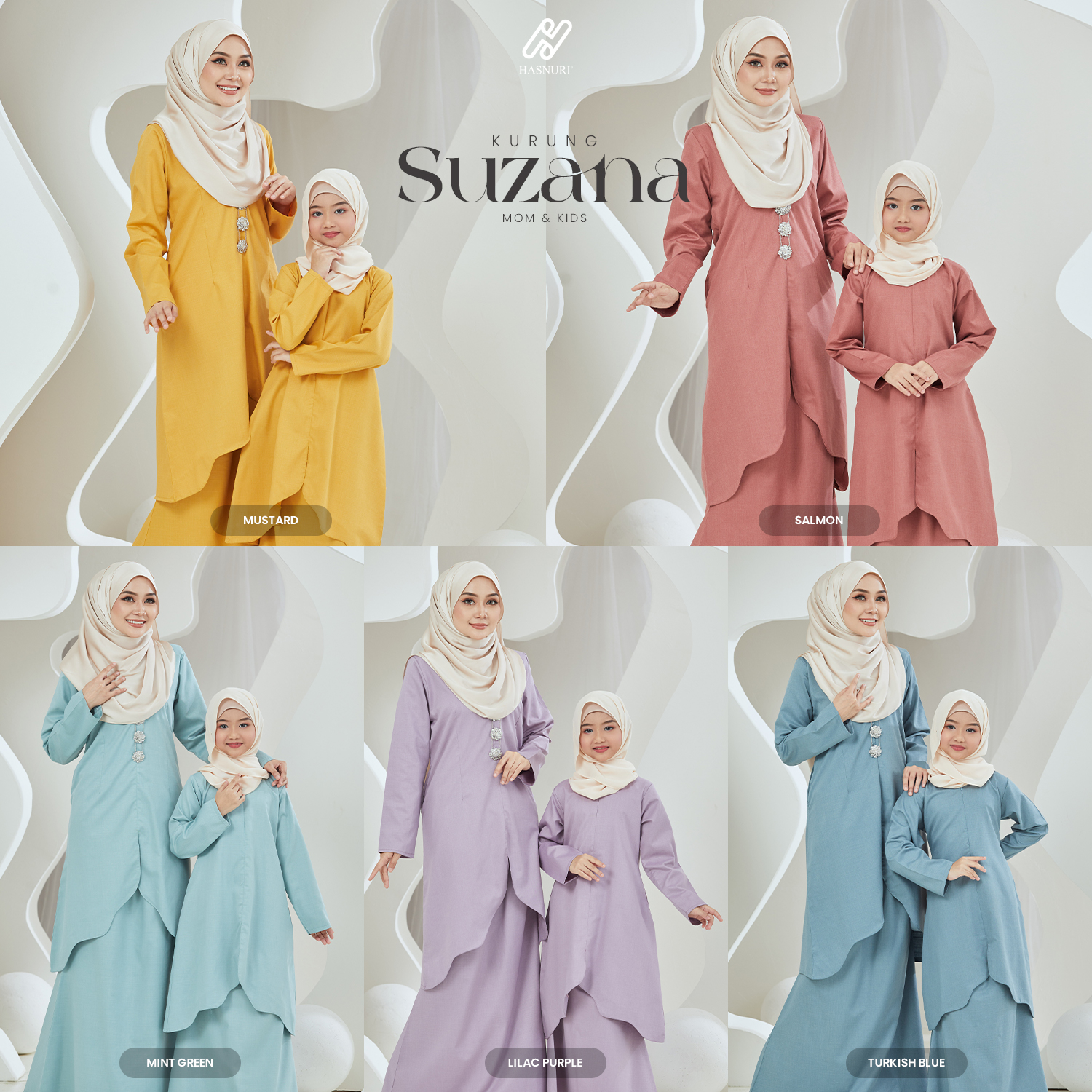 Kurung Suzana Kids - Mint Green