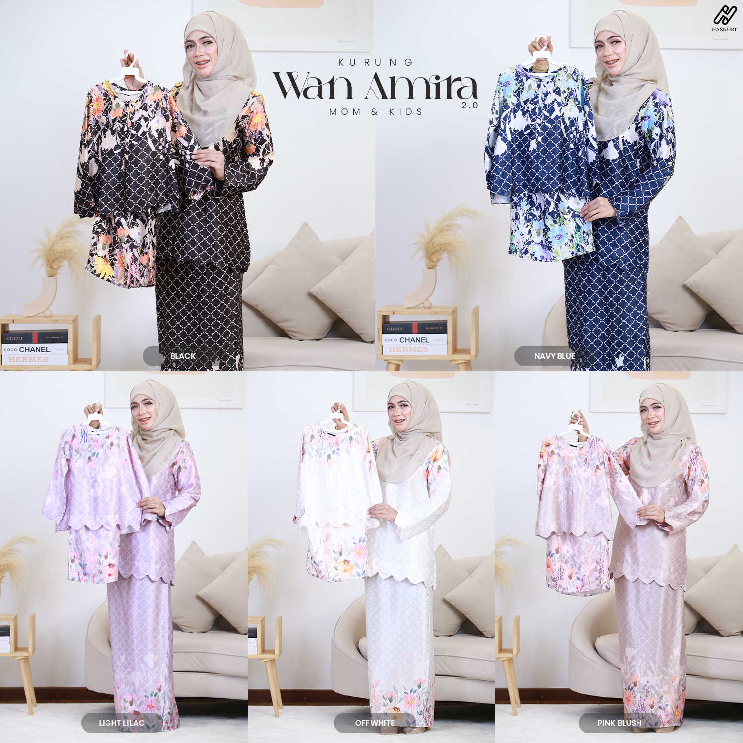 Kurung Wan Amira Kids 2.0 - Navy Blue