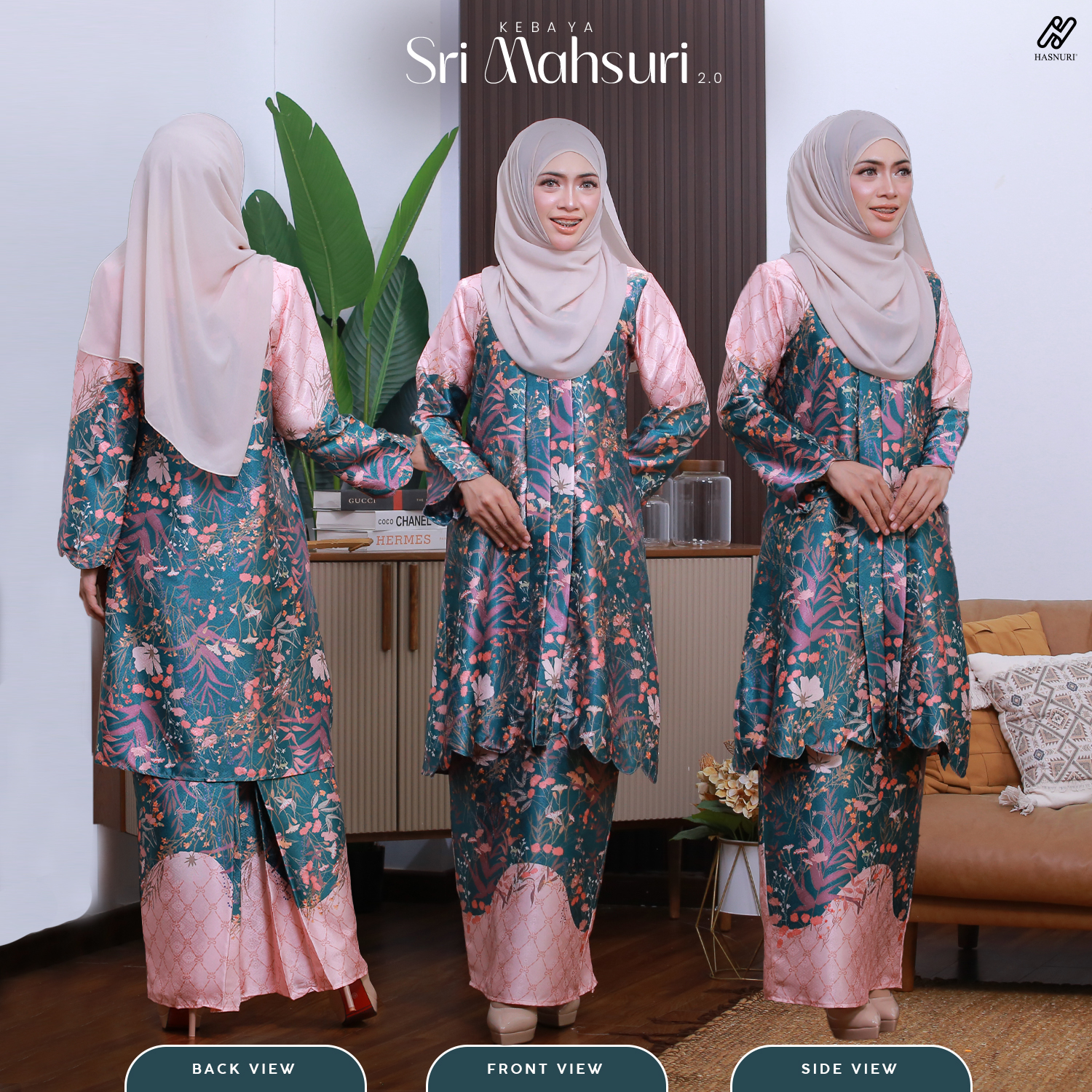Kebaya Sri Mahsuri 2.0 - Blueberry