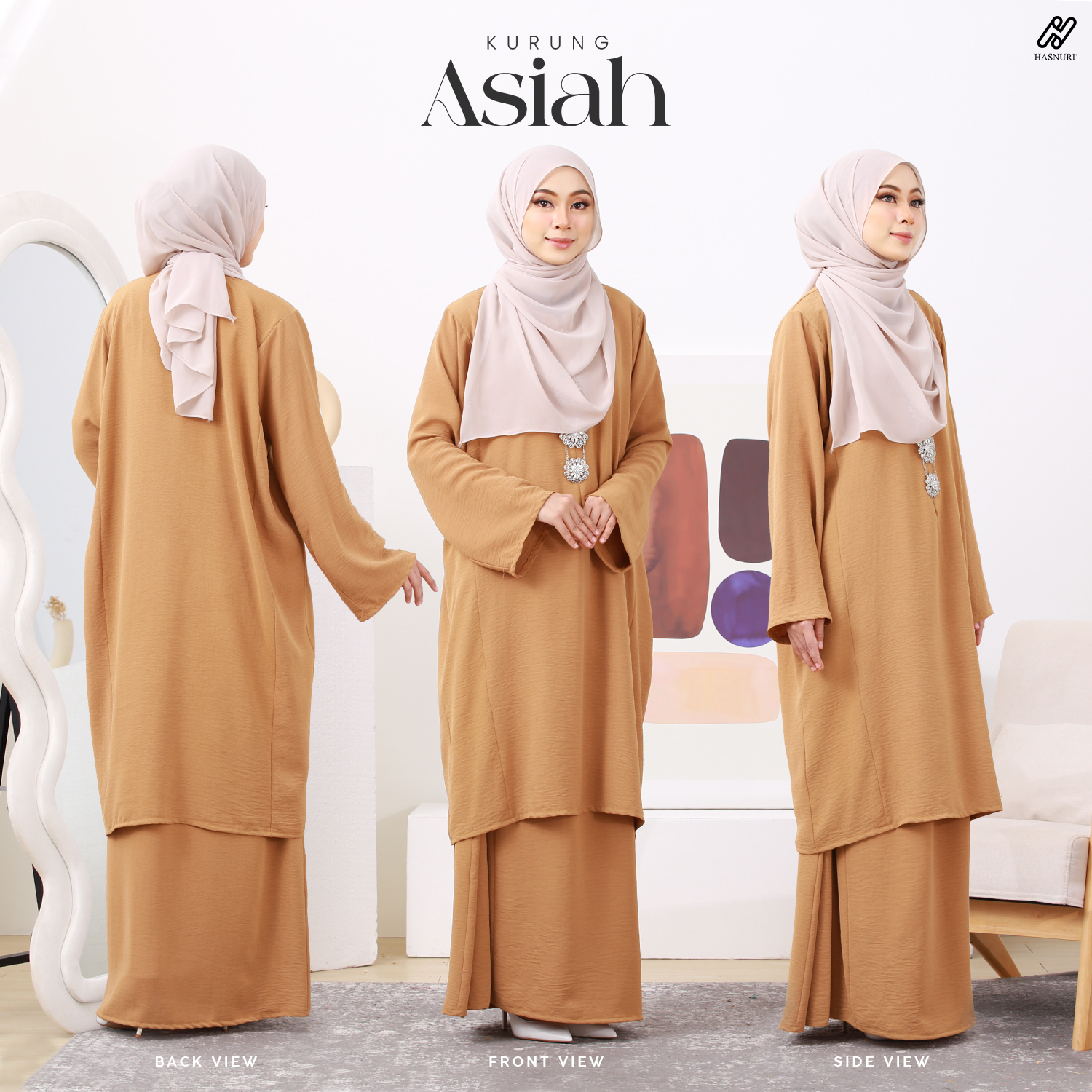 Kurung Asiah - Brown