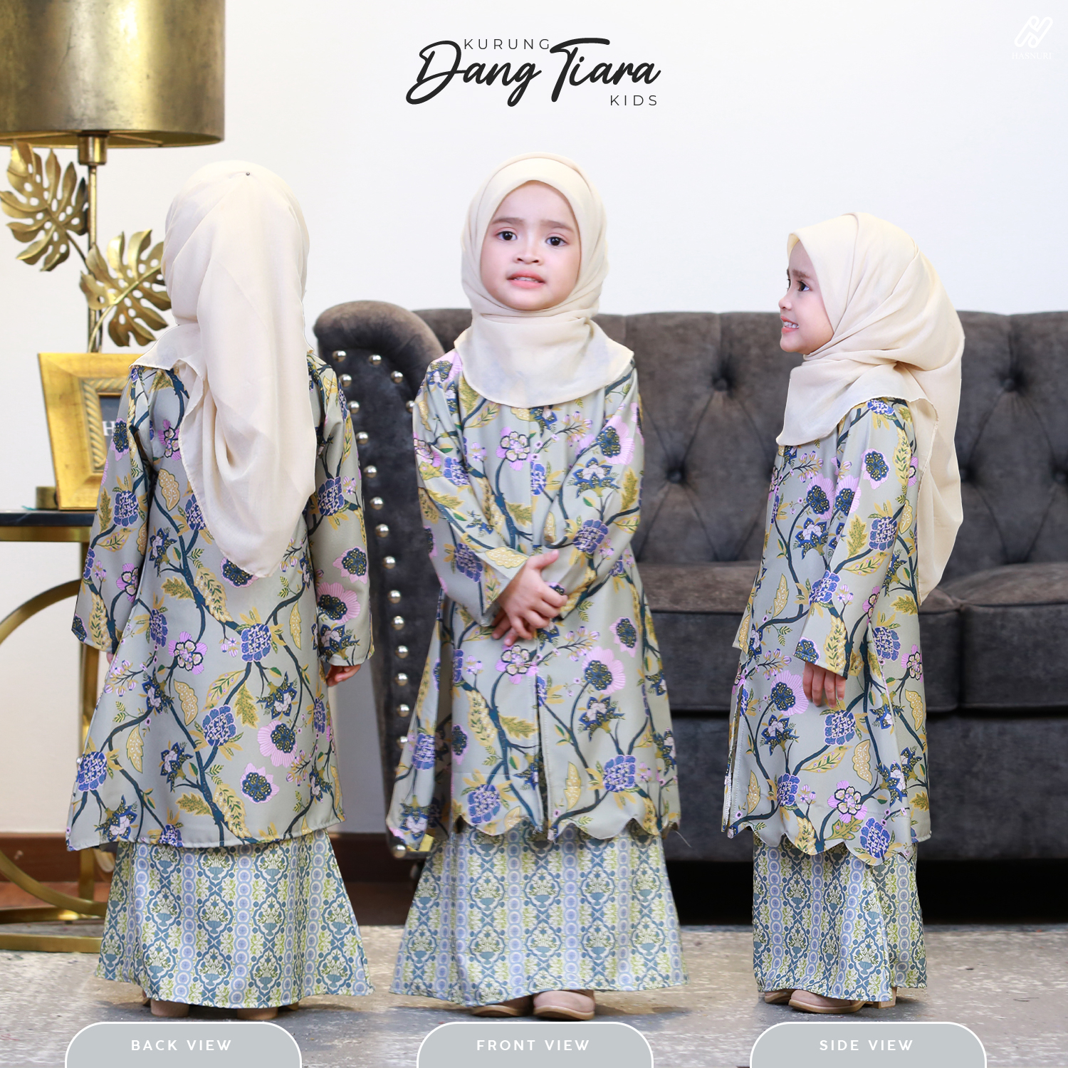Kurung Dang Tiara Kids - Deep Green