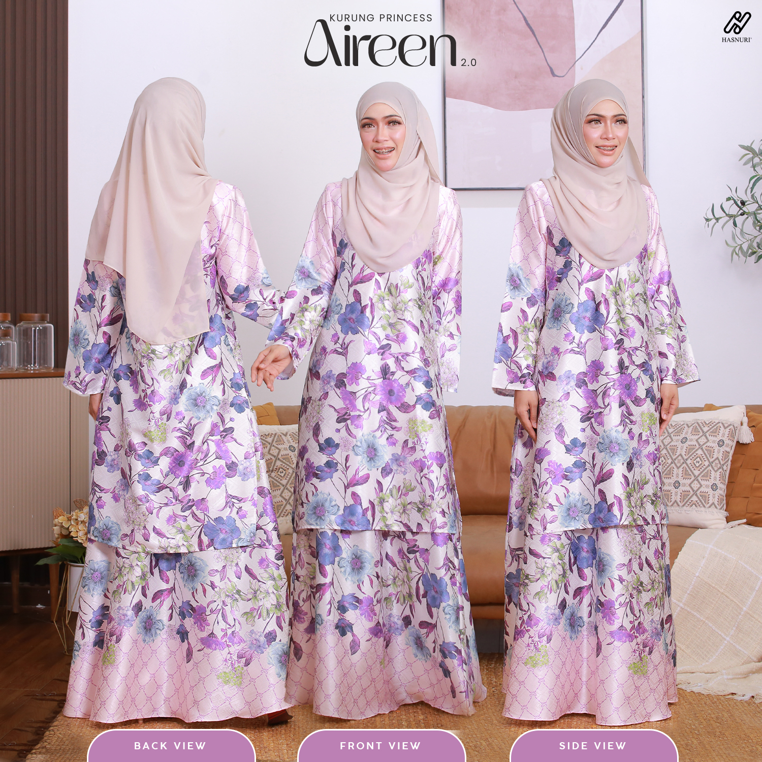 Kurung Princess Aireen 2.0 - Brick Brown