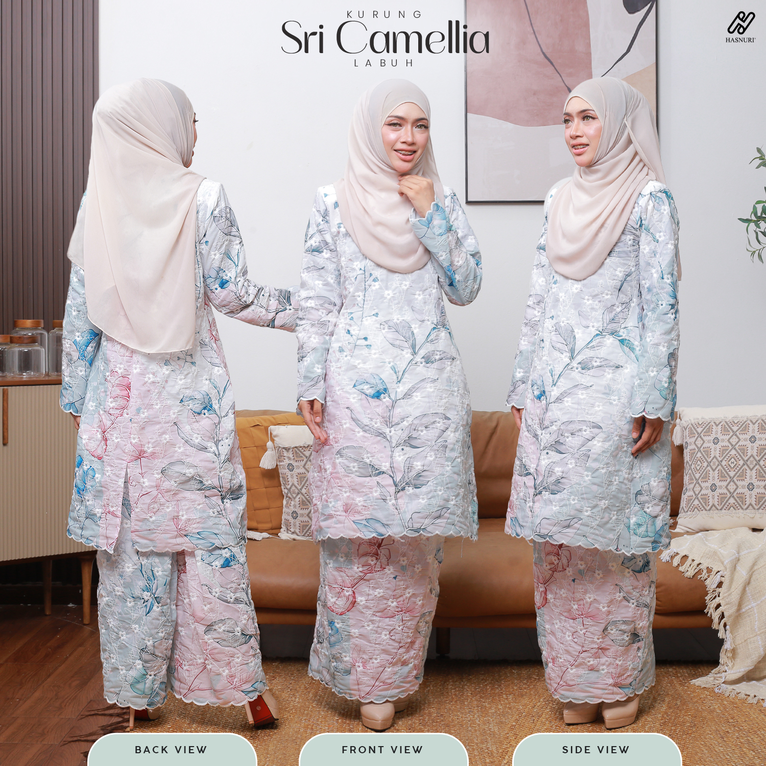 Kurung Sri Camellia Labuh - Blueberry