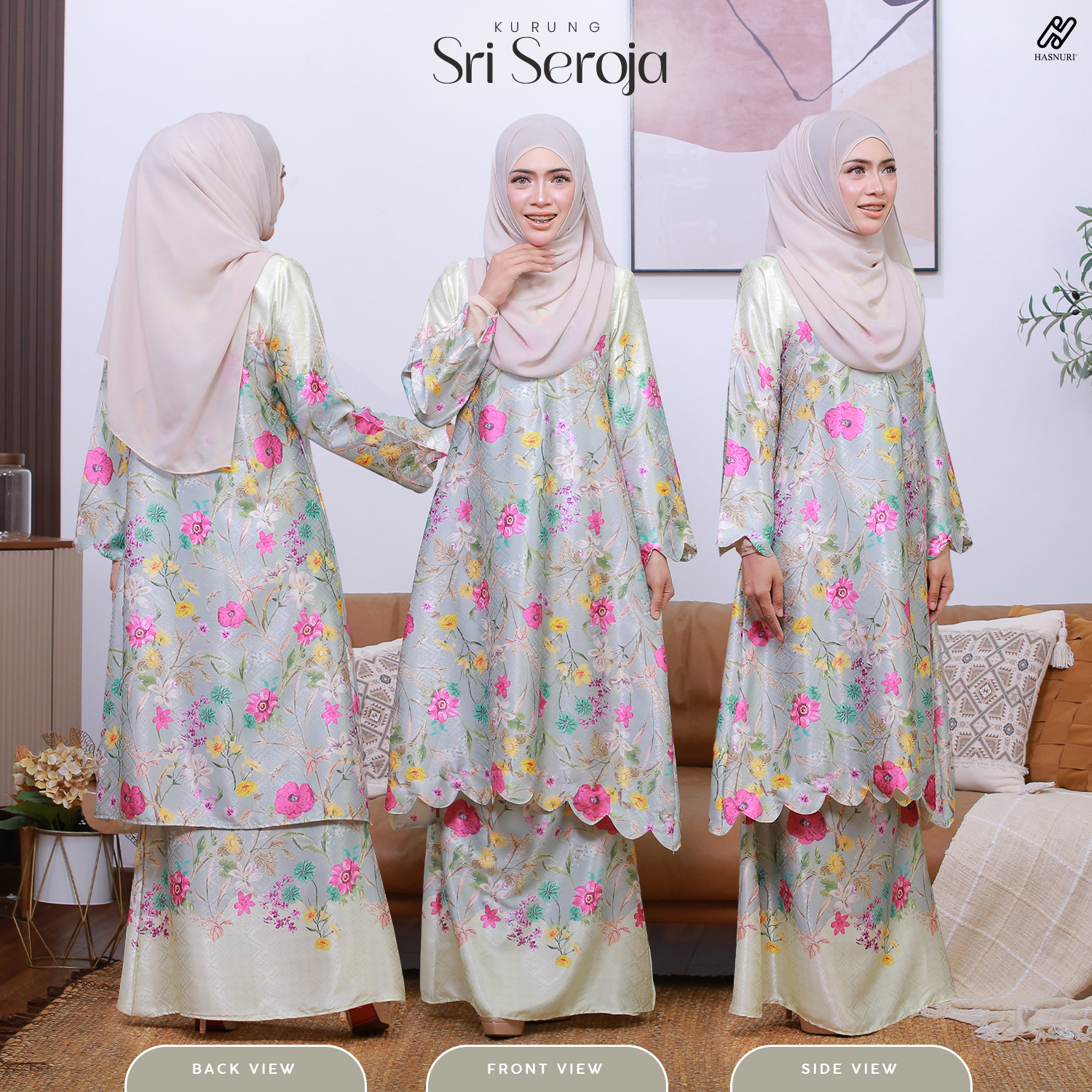 Kurung Sri Seroja - Apple Mint