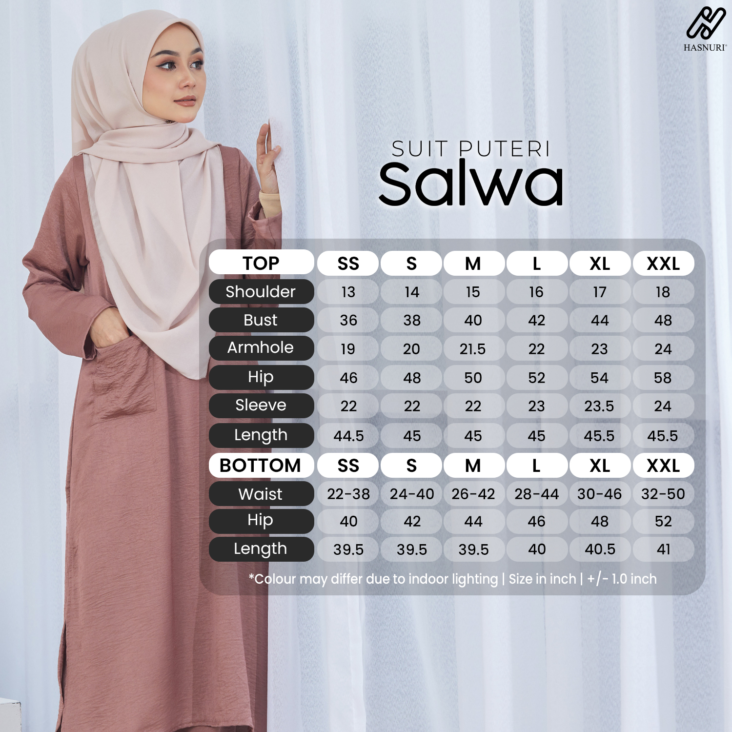 Suit Puteri Salwa - Deep Mauve