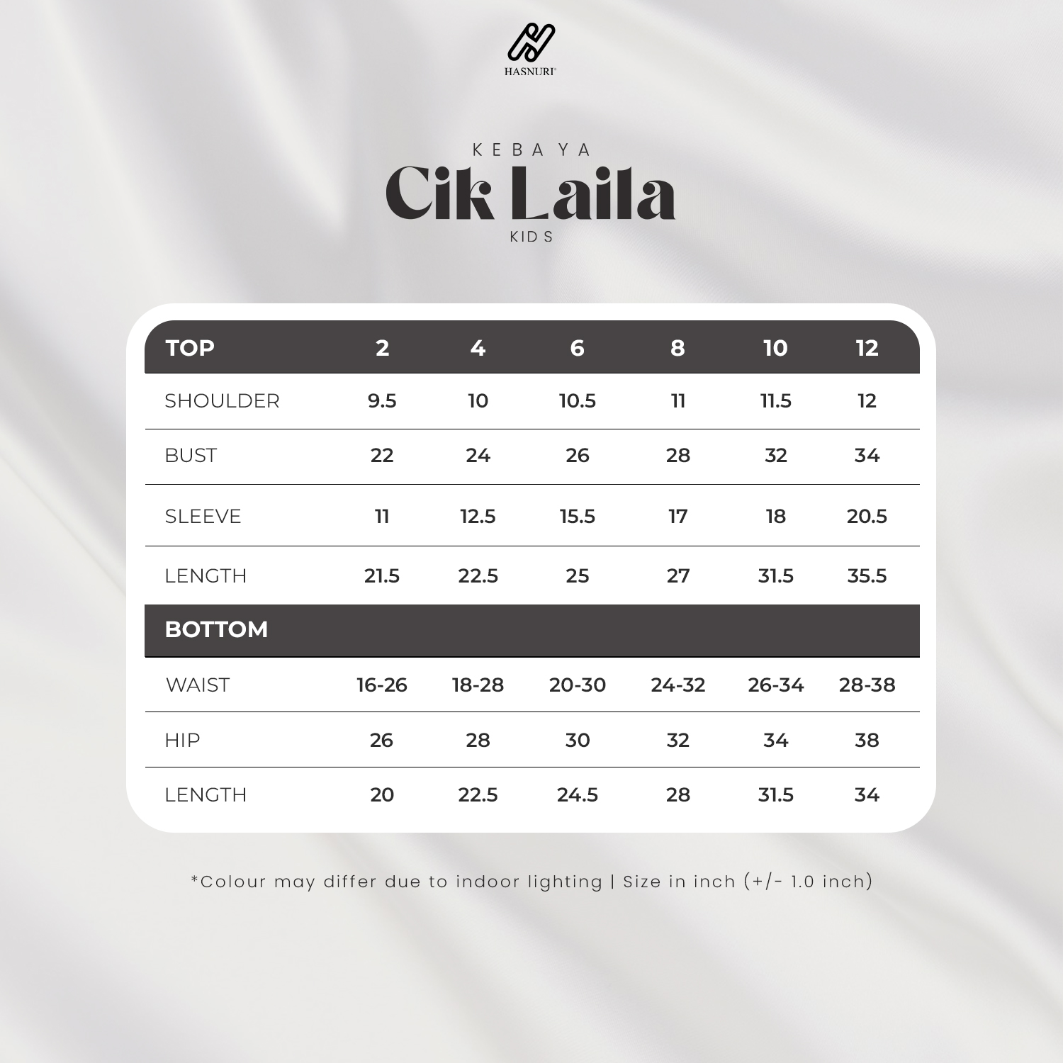 Kebaya Cik Laila Kids - Brown