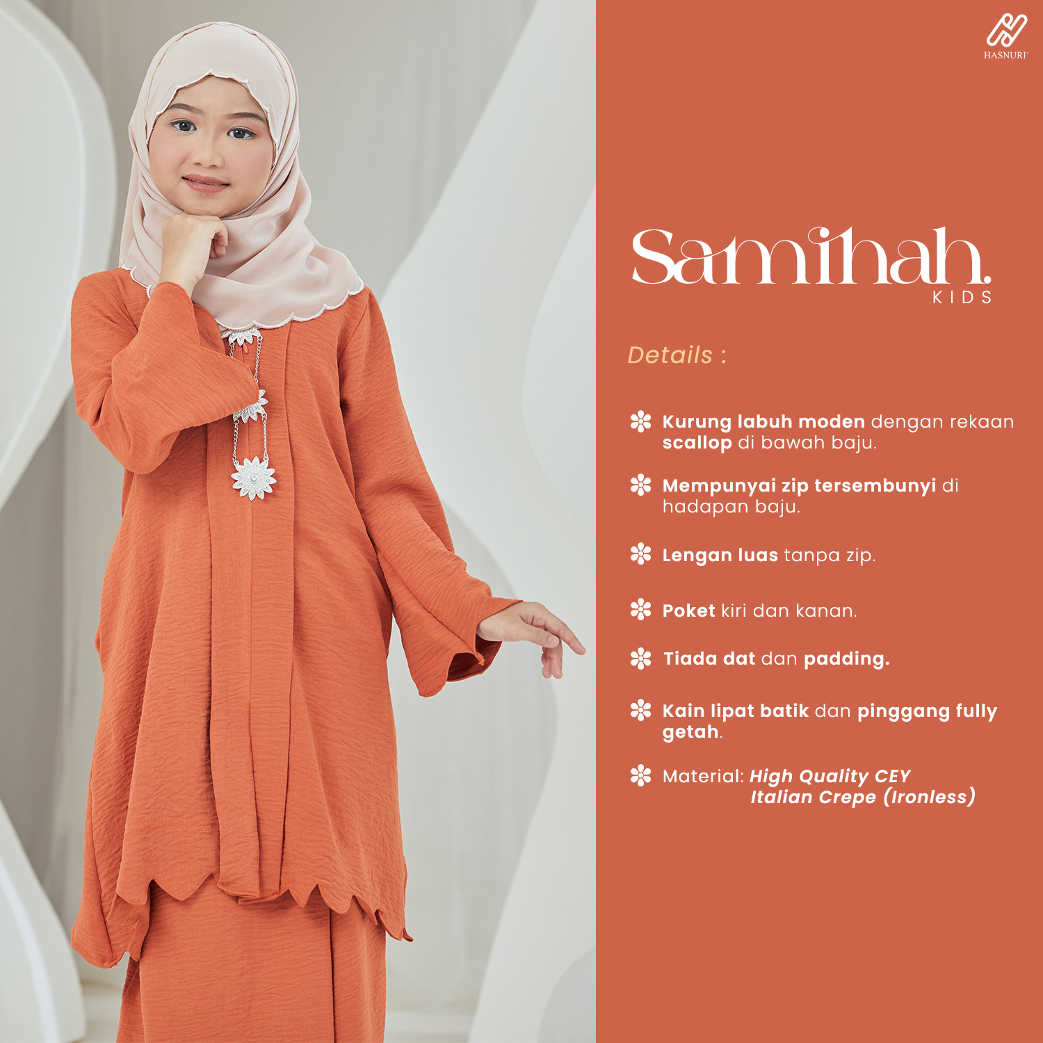 Kebaya Samihah Kids - Black