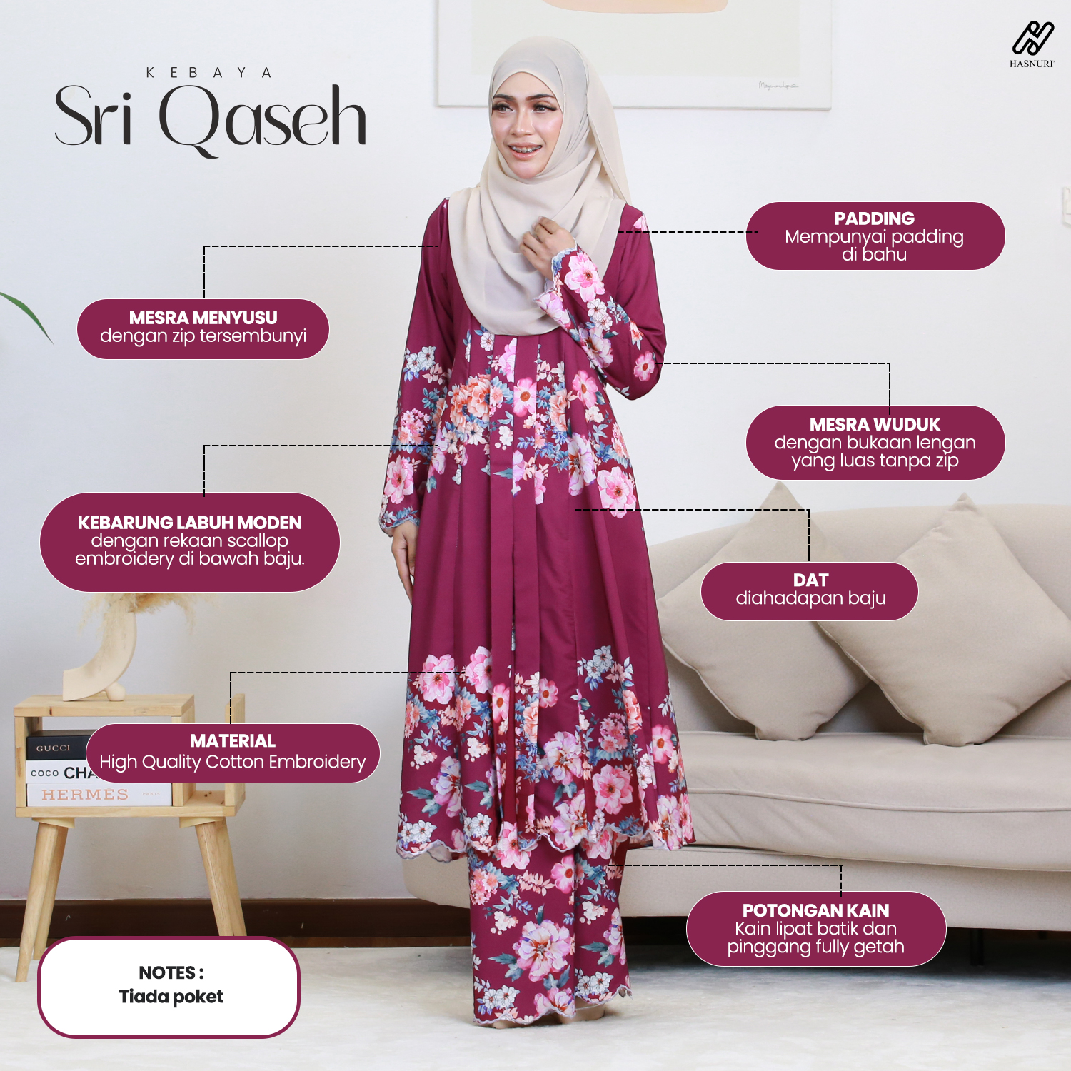 Kebaya Sri Qaseh - Emerald Green