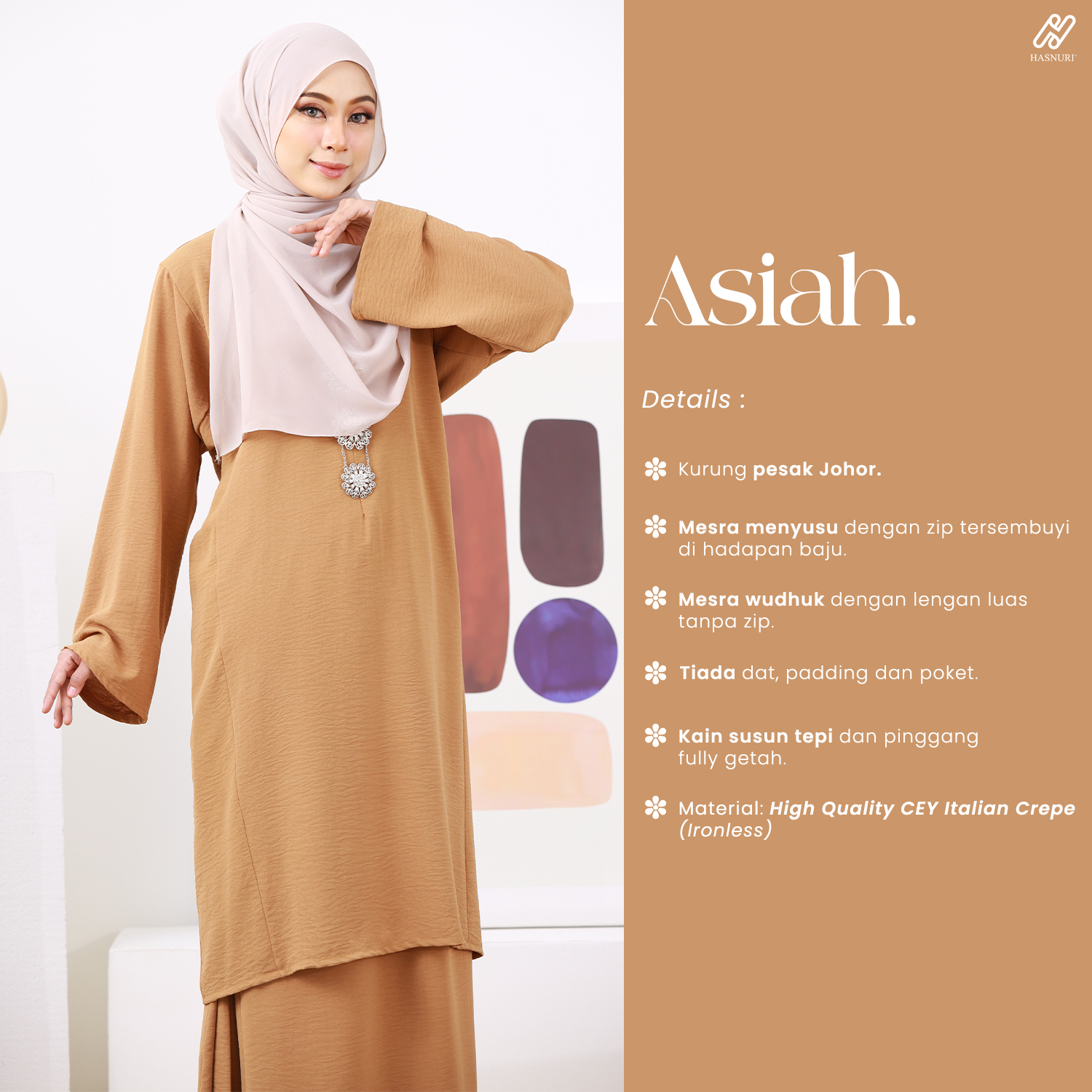 Kurung Asiah - Brown