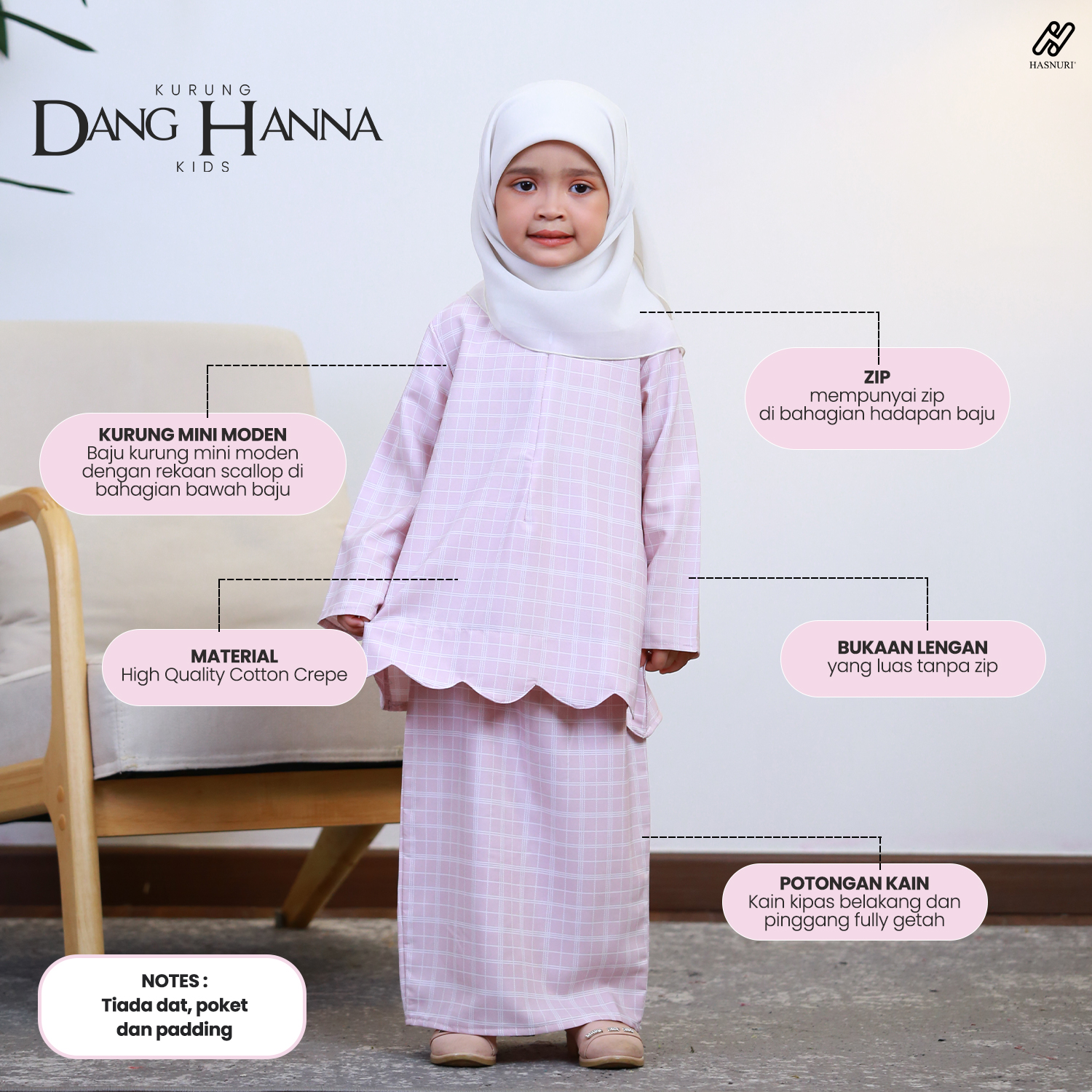 Kurung Dang Hanna Kids - Light Blue