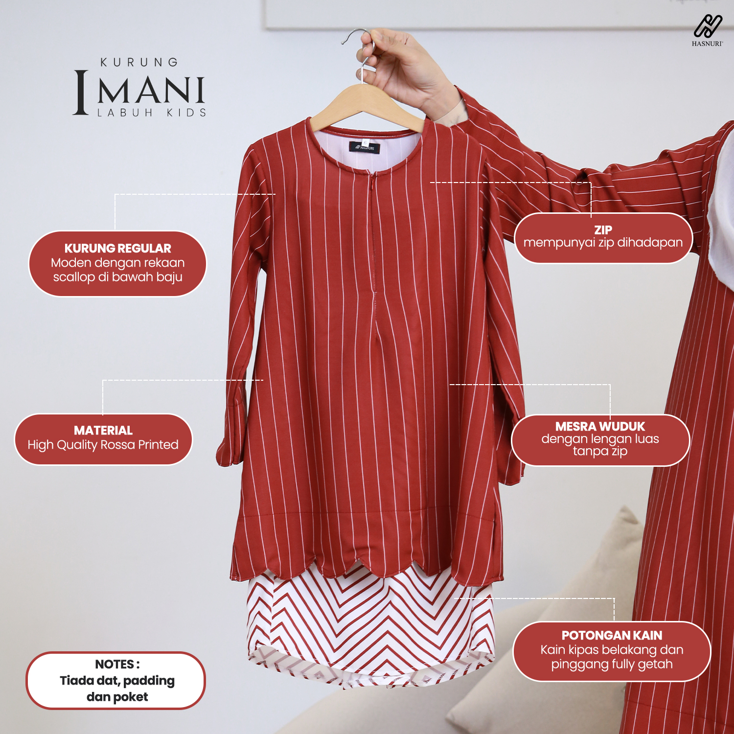 Kurung Imani Labuh Kids - Bluberry