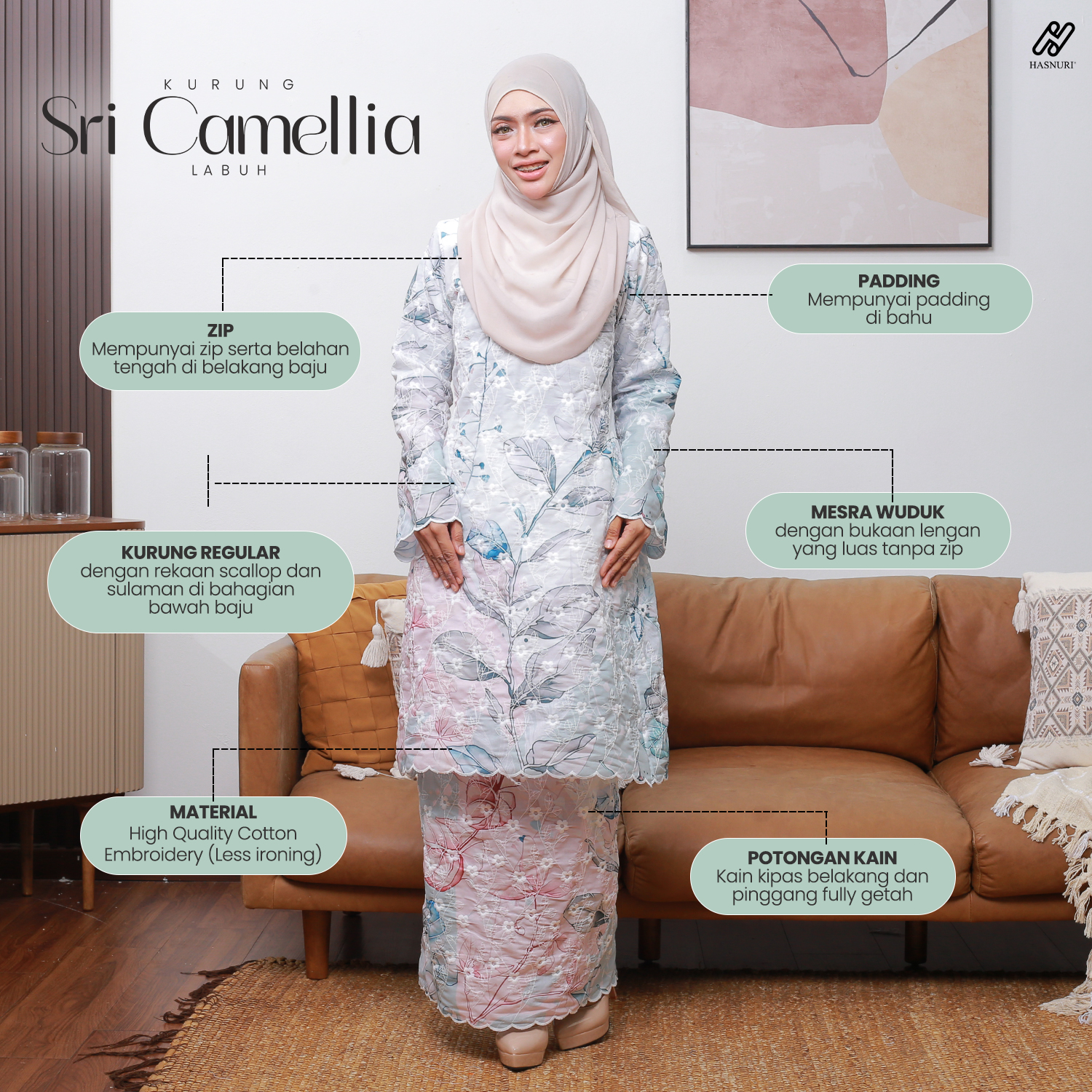 Kurung Sri Camellia Labuh - Lemonade