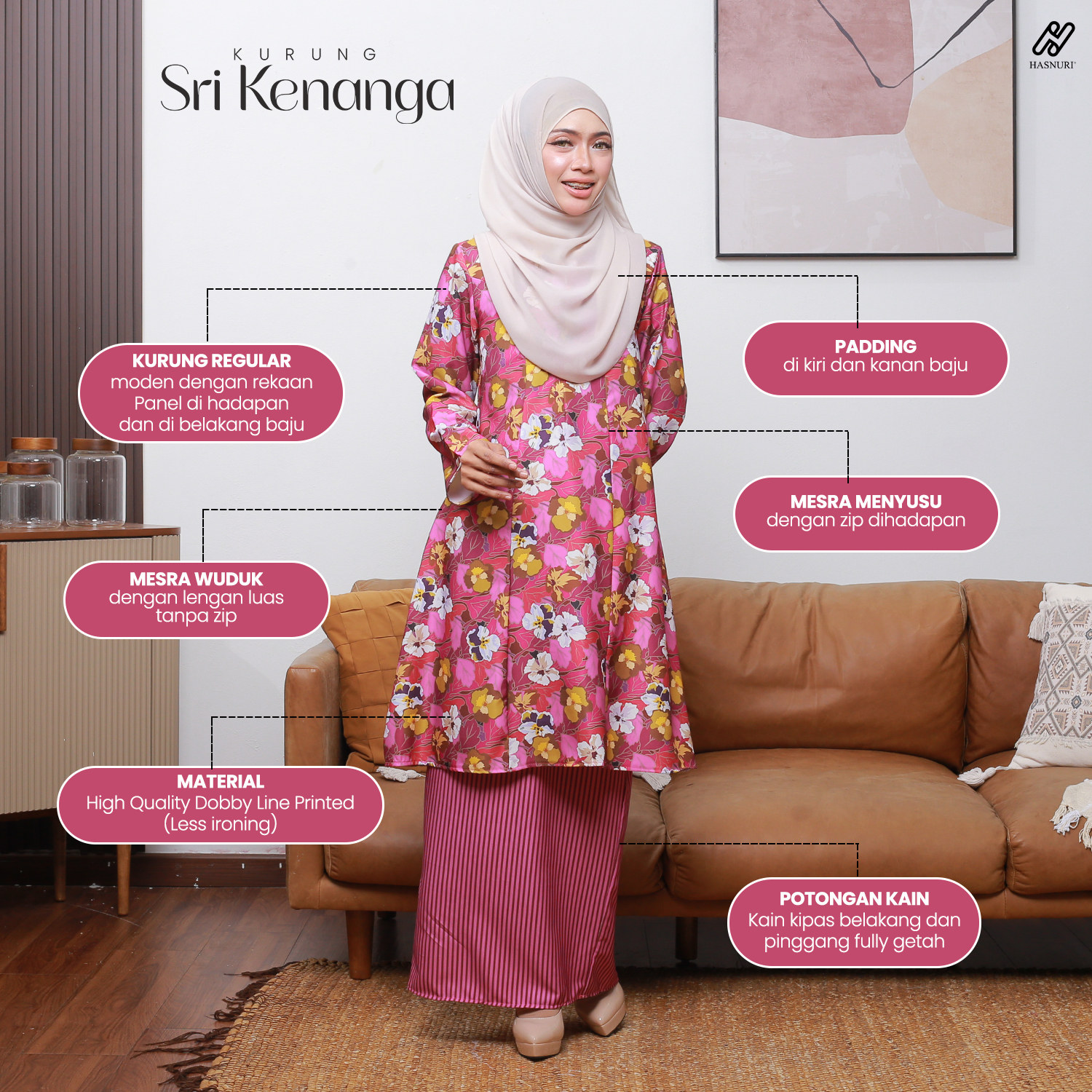 Kurung Sri Kenanga - Royal Blue