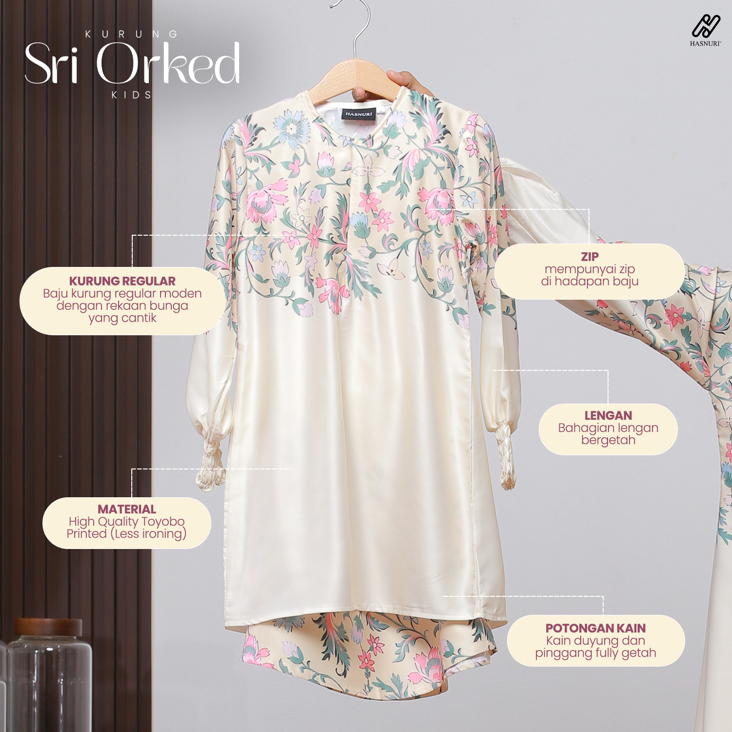 Kurung Sri Orked Kids - Baby Blue