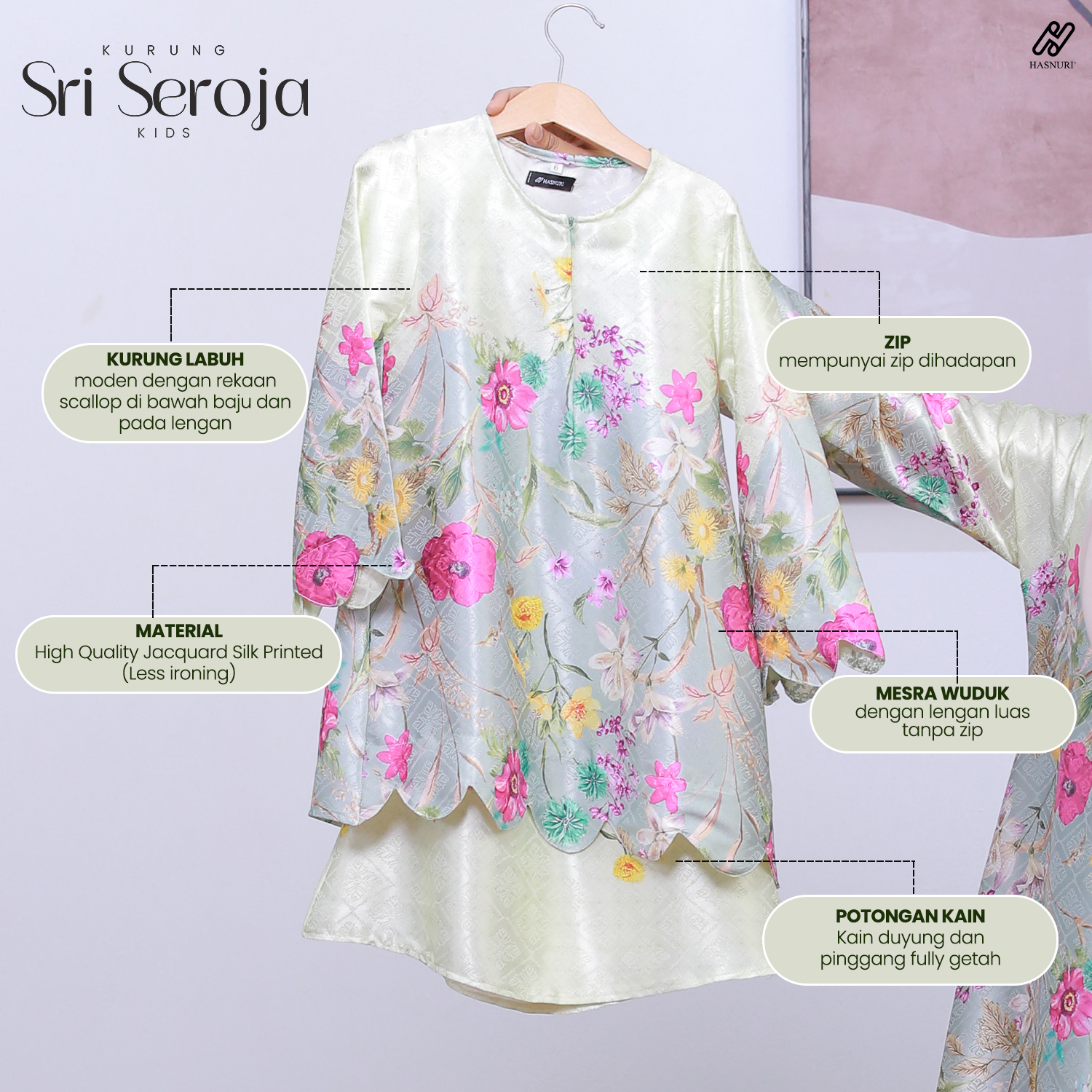 Kurung Sri Seroja Kids - Rich Brown