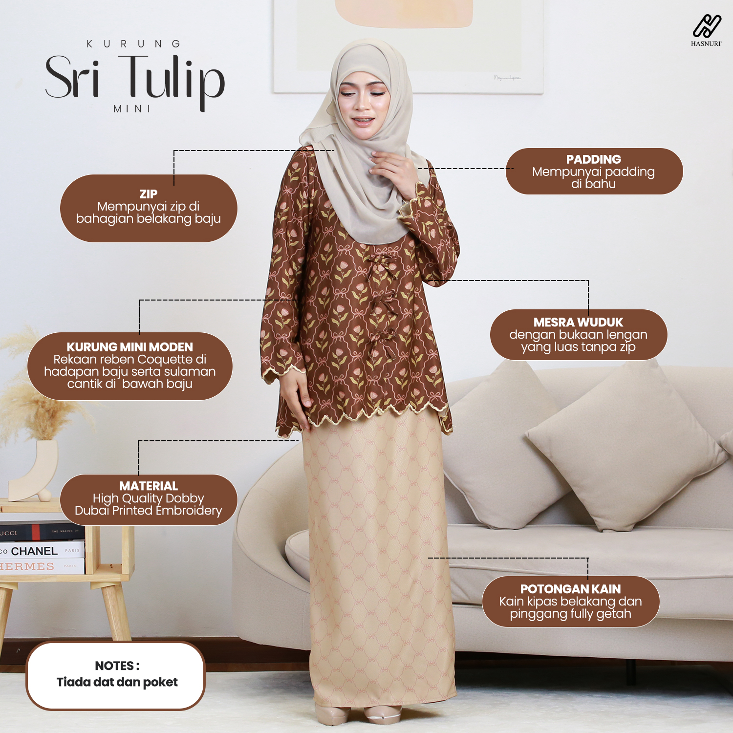 Kurung Sri Tulip Mini - Dark Purple