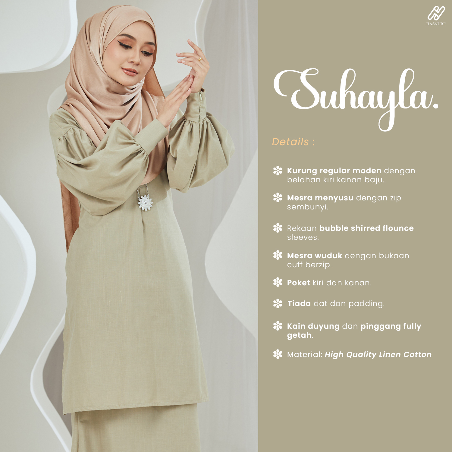 Kurung Suhayla - Mint Green