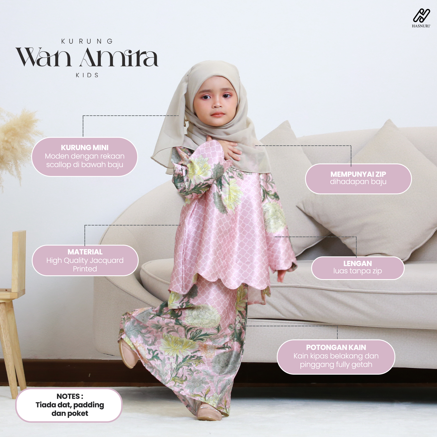 Kurung Wan Amira Kids - Off White