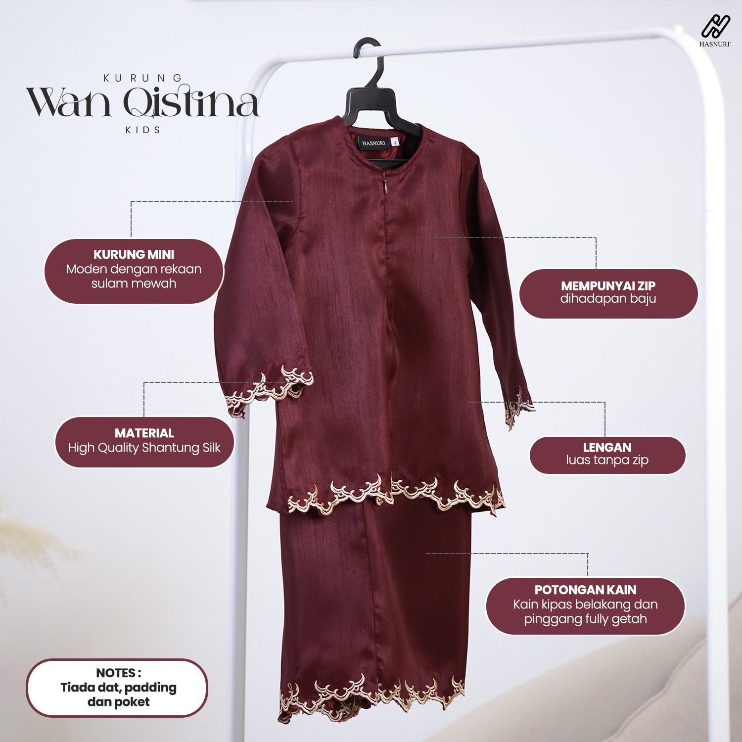 Kurung Wan Qistina Kids - Yellow Mustard