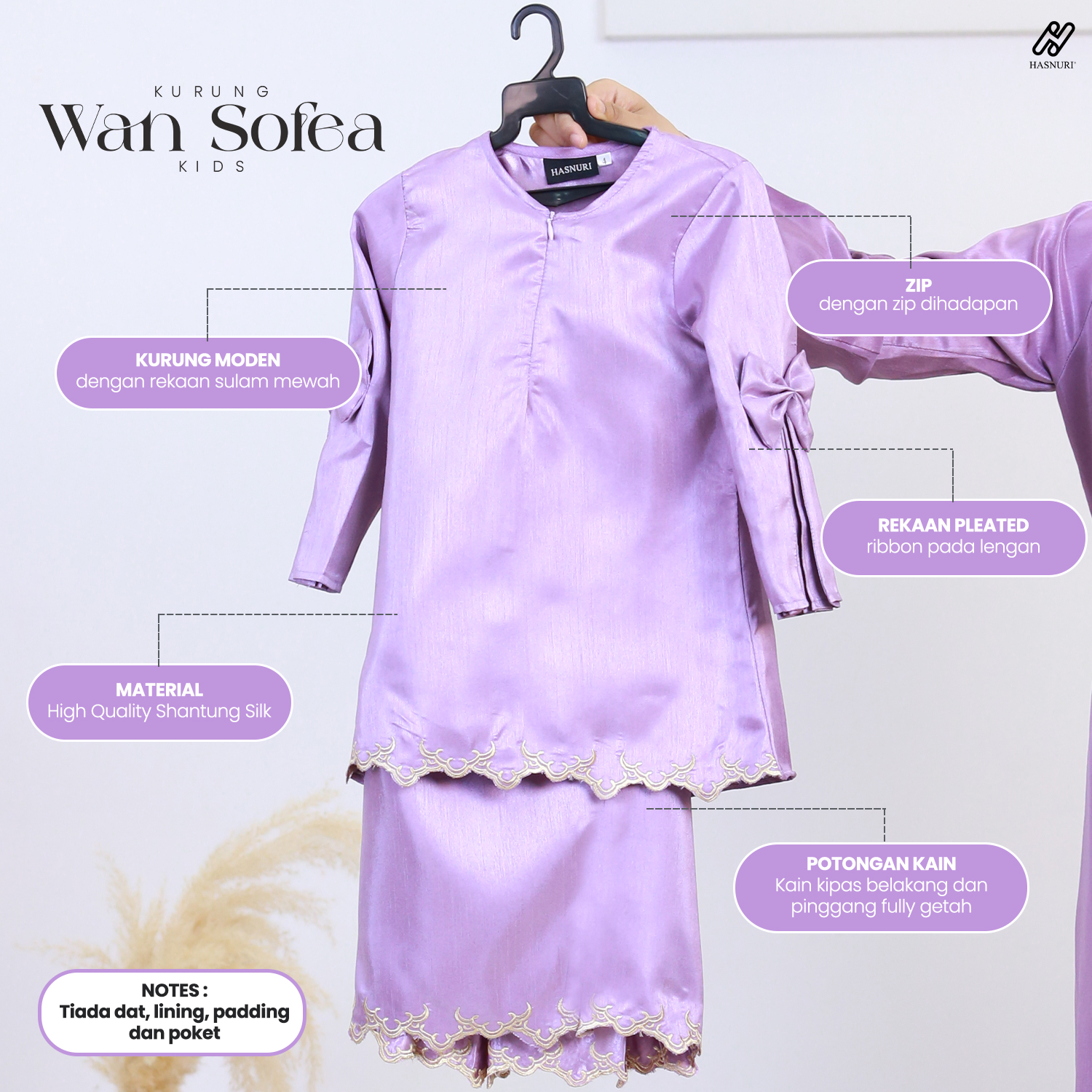 Kurung Wan Sofea Kids - Brick Orange