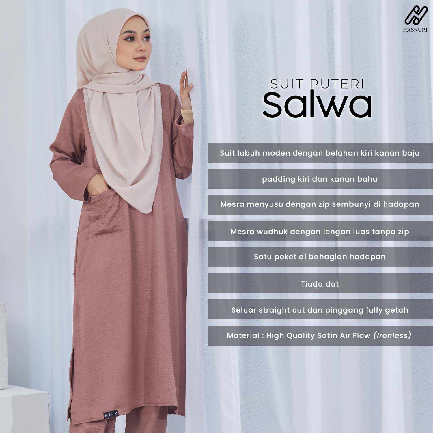 Suit Puteri Salwa - Deep Mauve