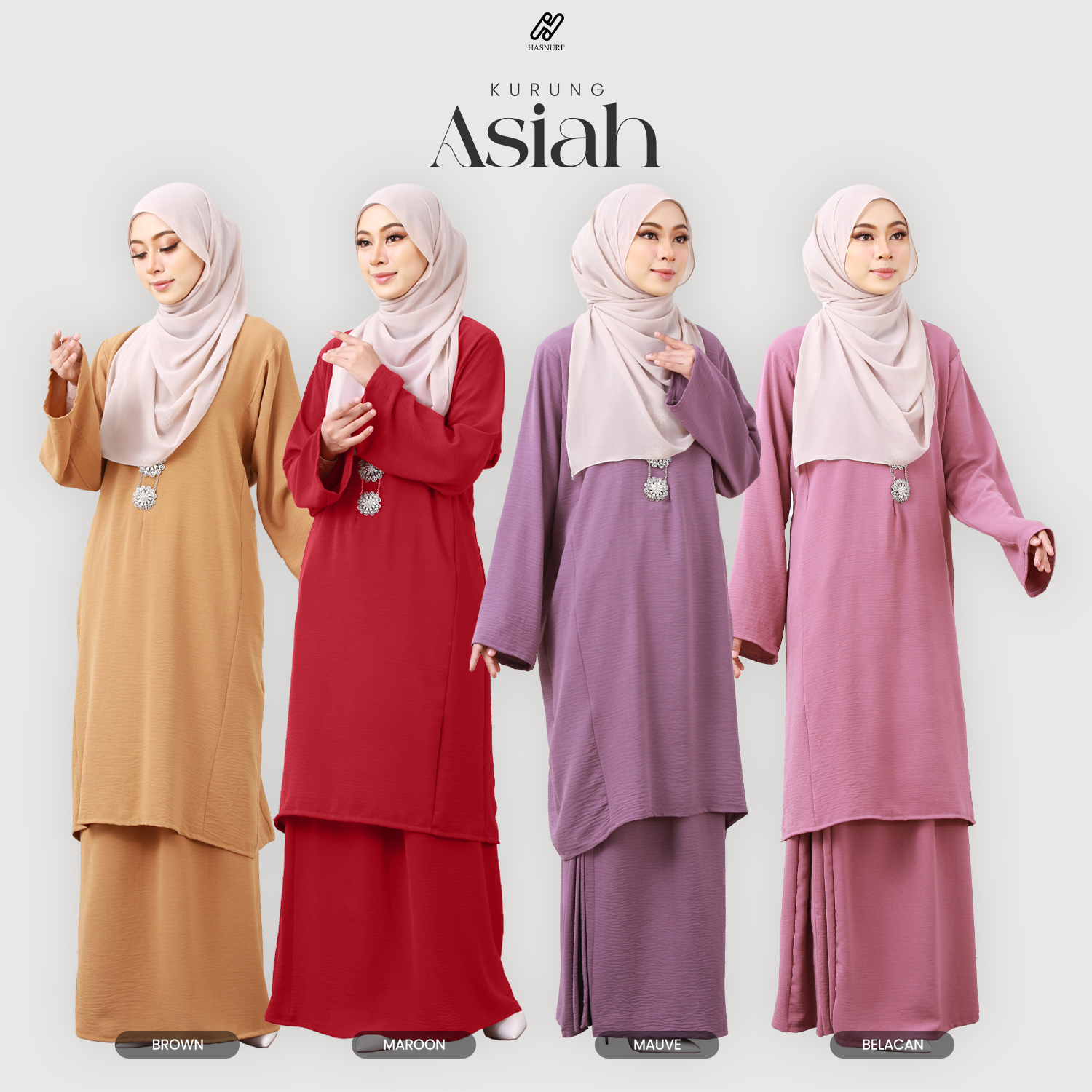 Kurung Asiah - Maroon