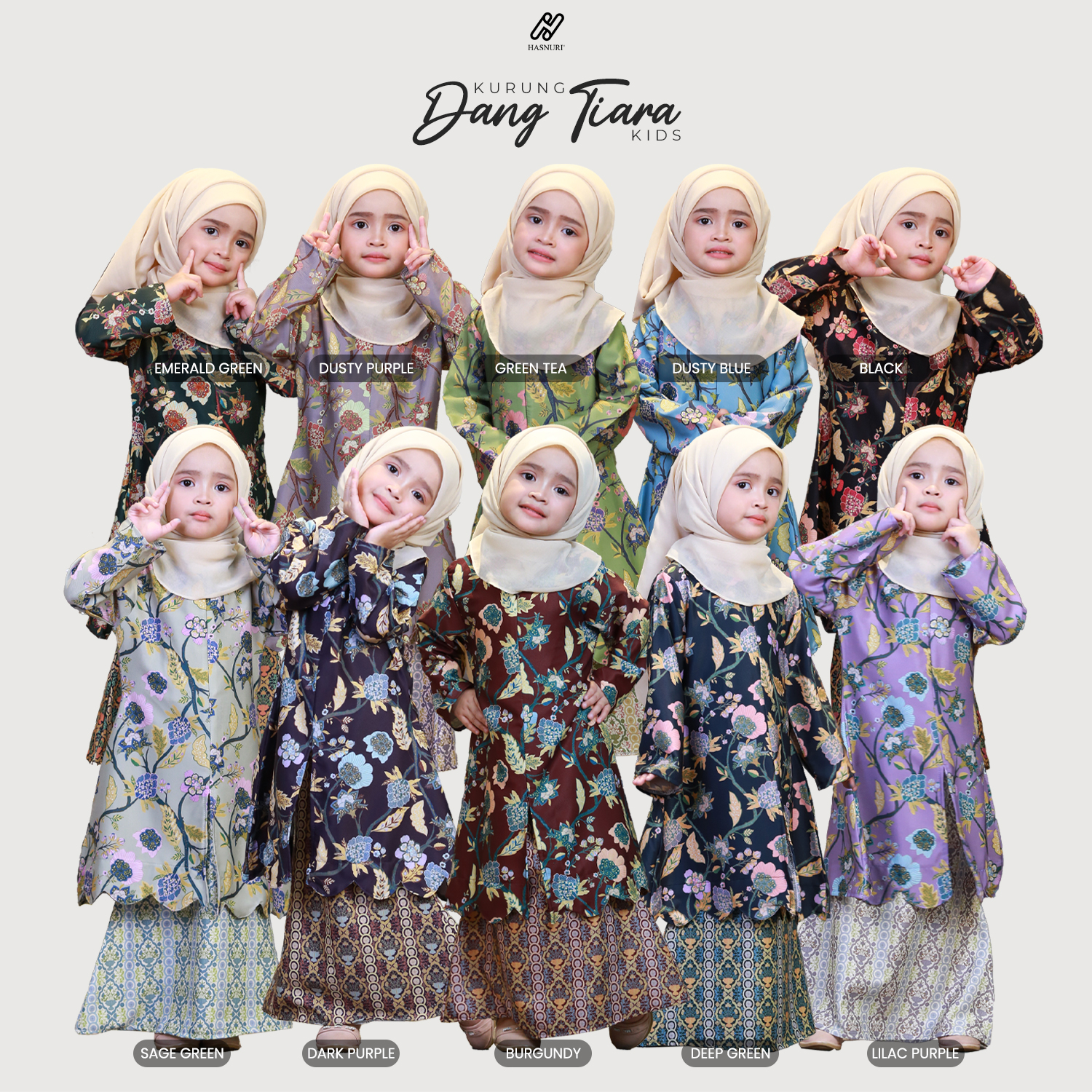 Kurung Dang Tiara Kids - Dusty Purple