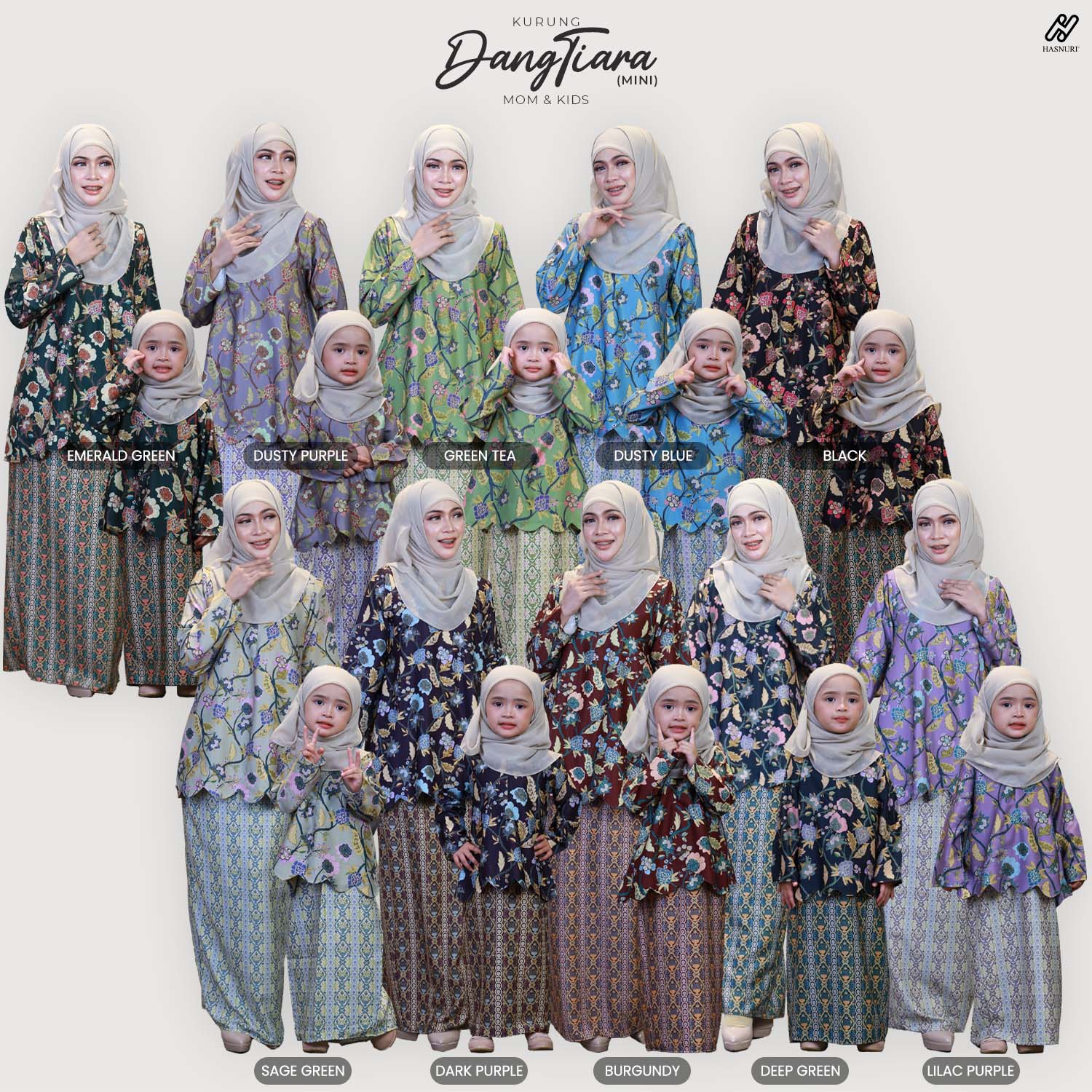 Kurung Dang Tiara Mini Kids - Dusty Purple