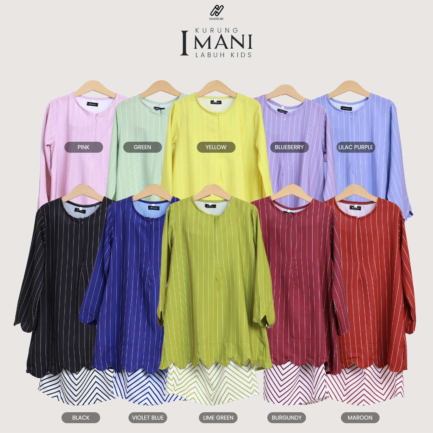 Kurung Imani Labuh Kids - Bluberry
