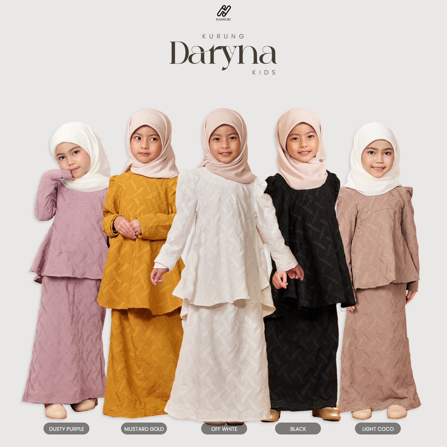 Kurung Daryna Kids - Mustard Gold