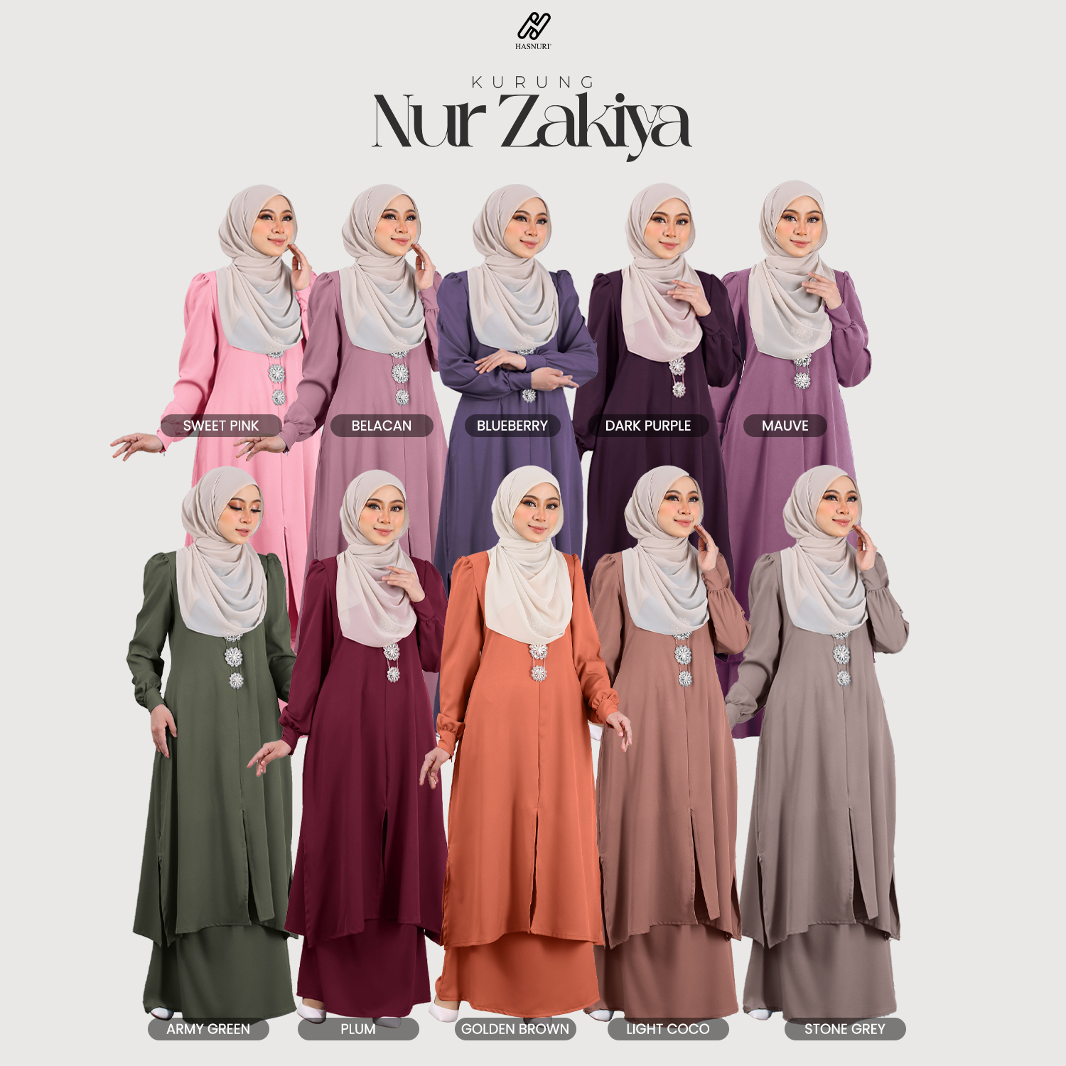 Kurung Nur Zakiya - Light Coco