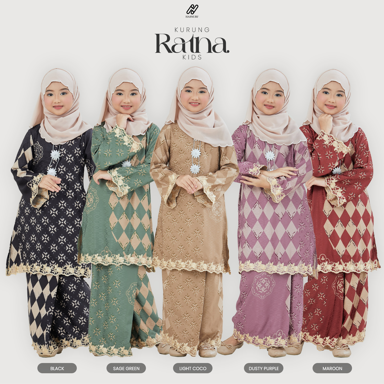Kurung Ratna Kids - Light Coco
