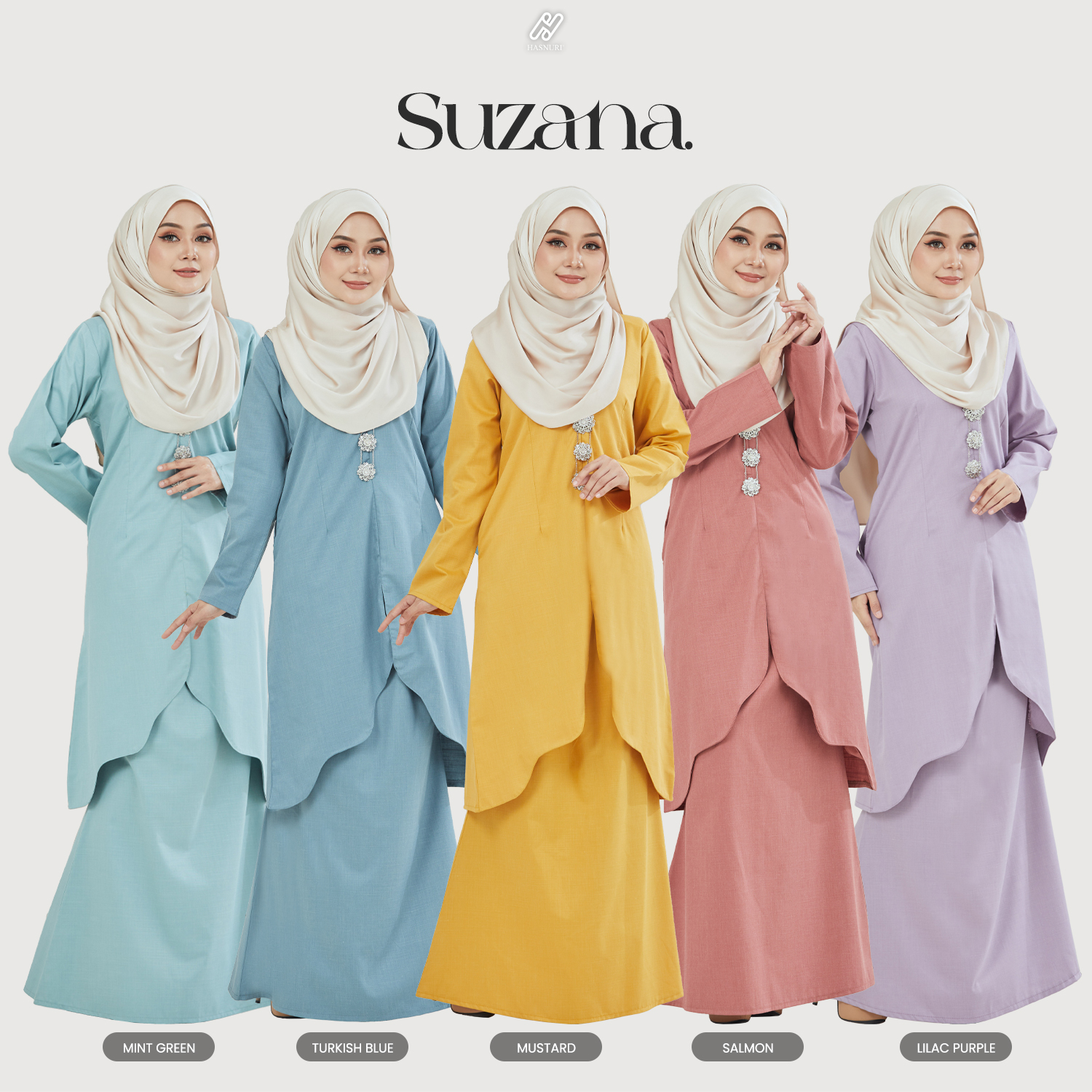 Kurung Suzana - Salmon
