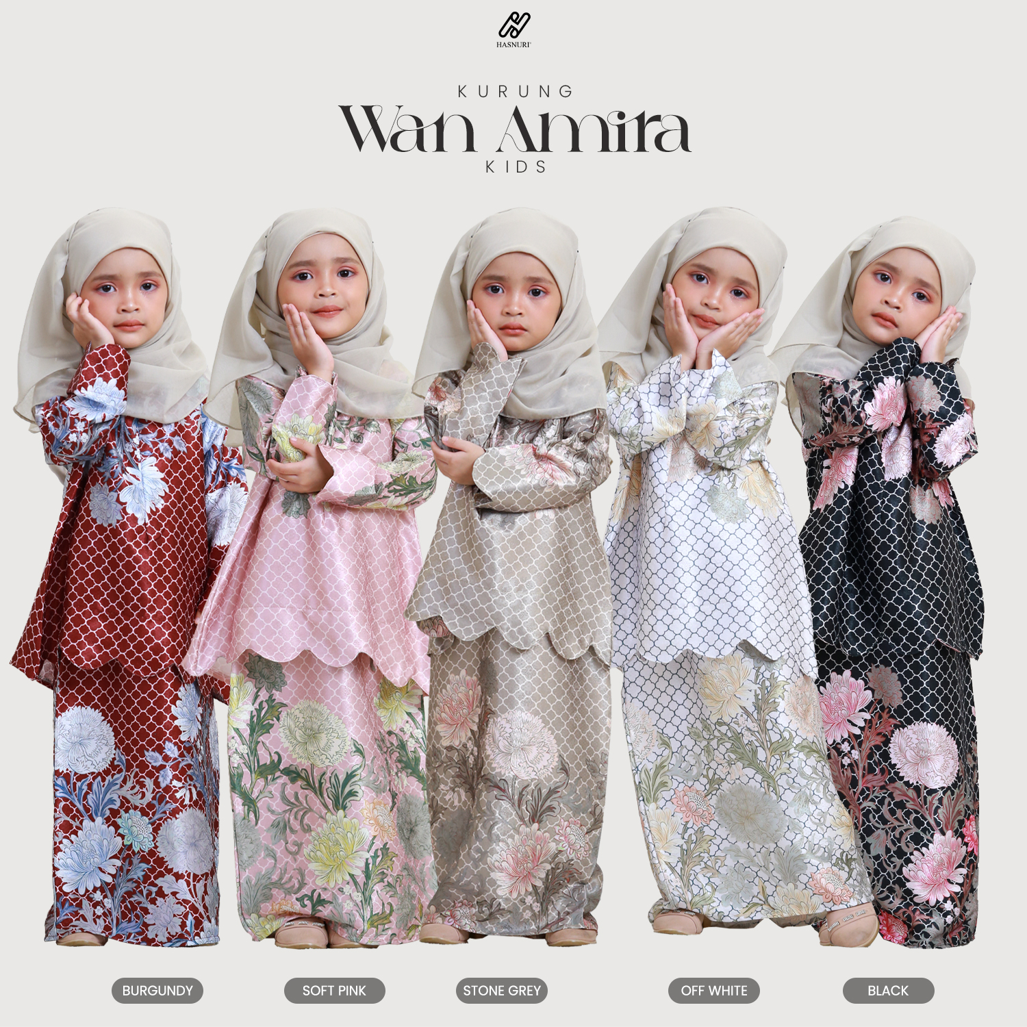 Kurung Wan Amira Kids - Black