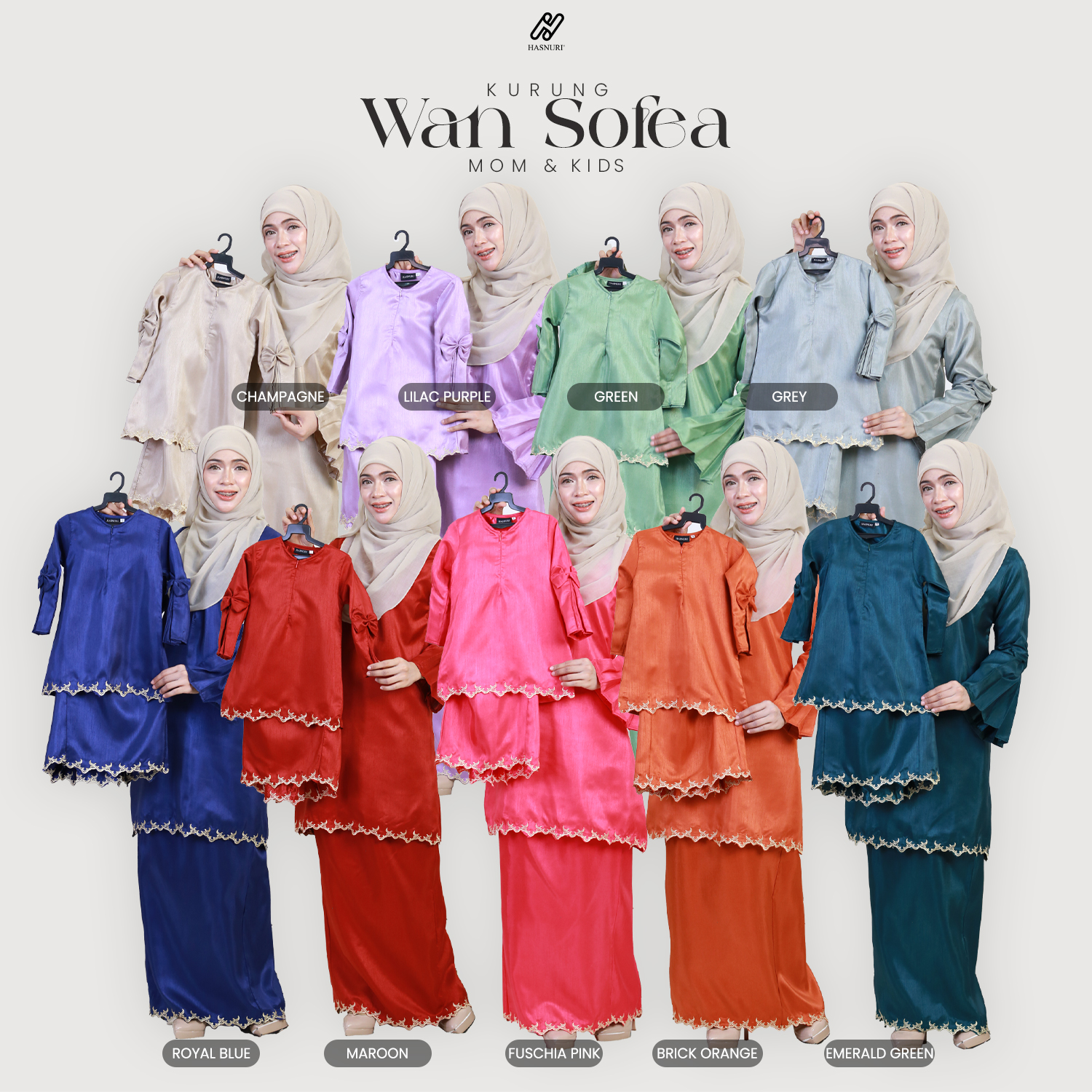 Kurung Wan Sofea Kids - Brick Orange