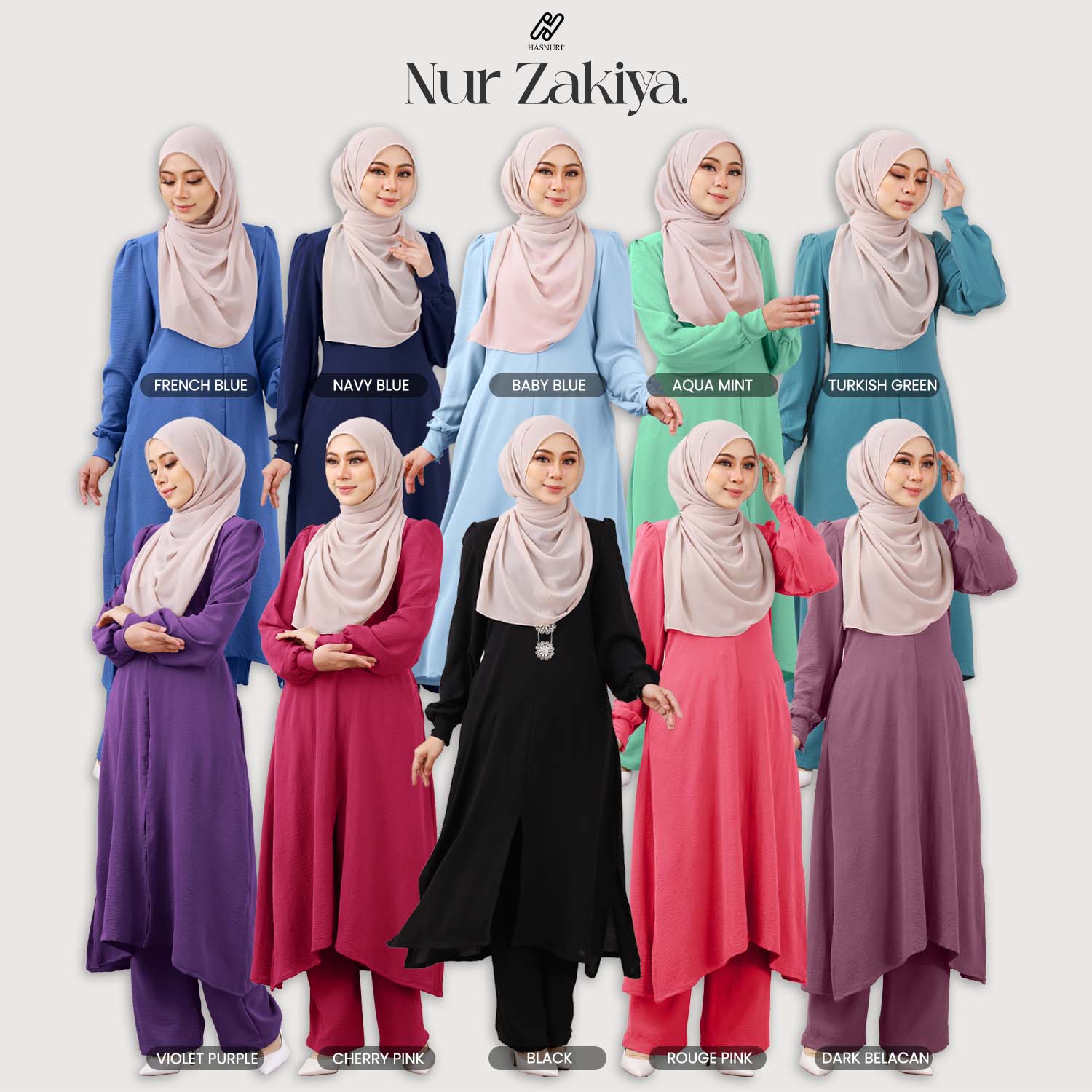 Suit Nur Zakiya - Rouge Pink