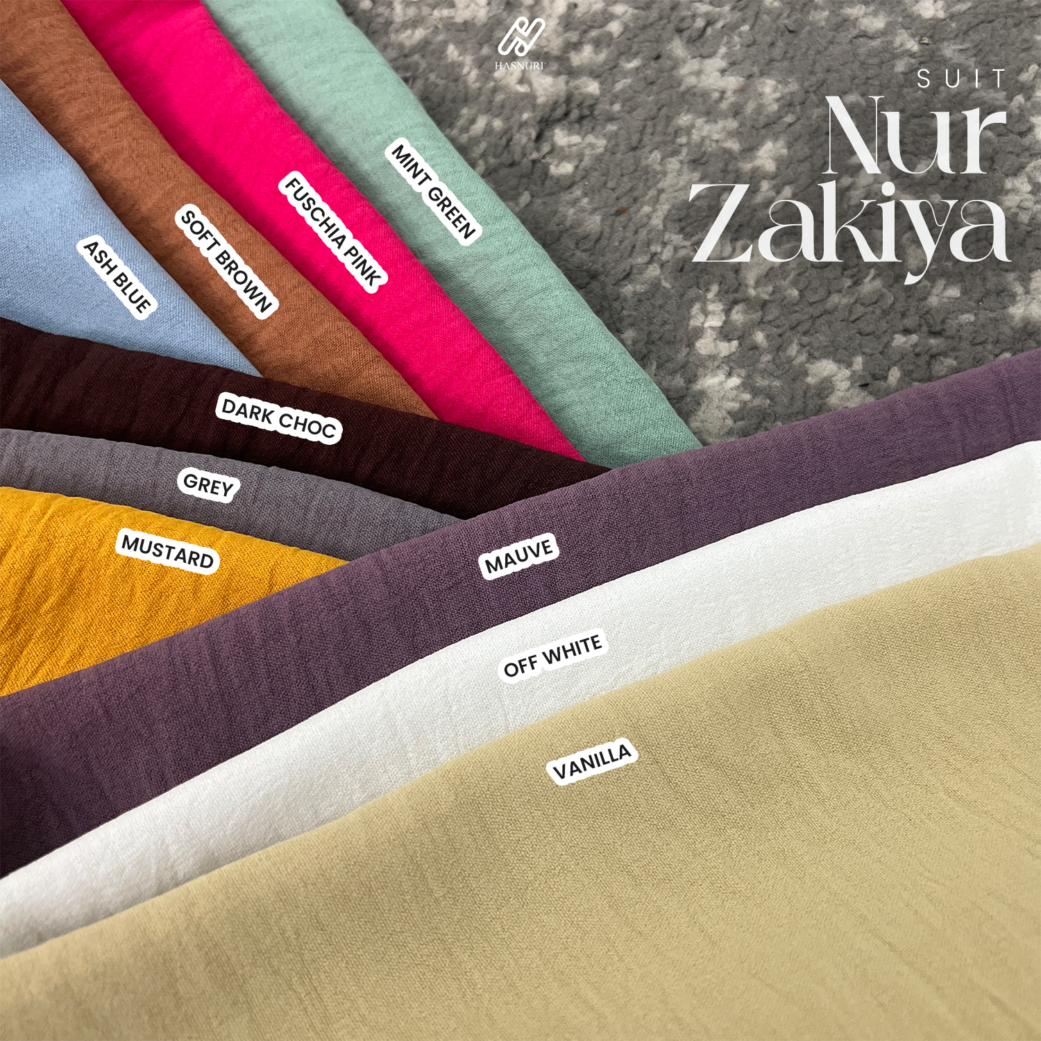 Suit Nur Zakiya - Ash Blue