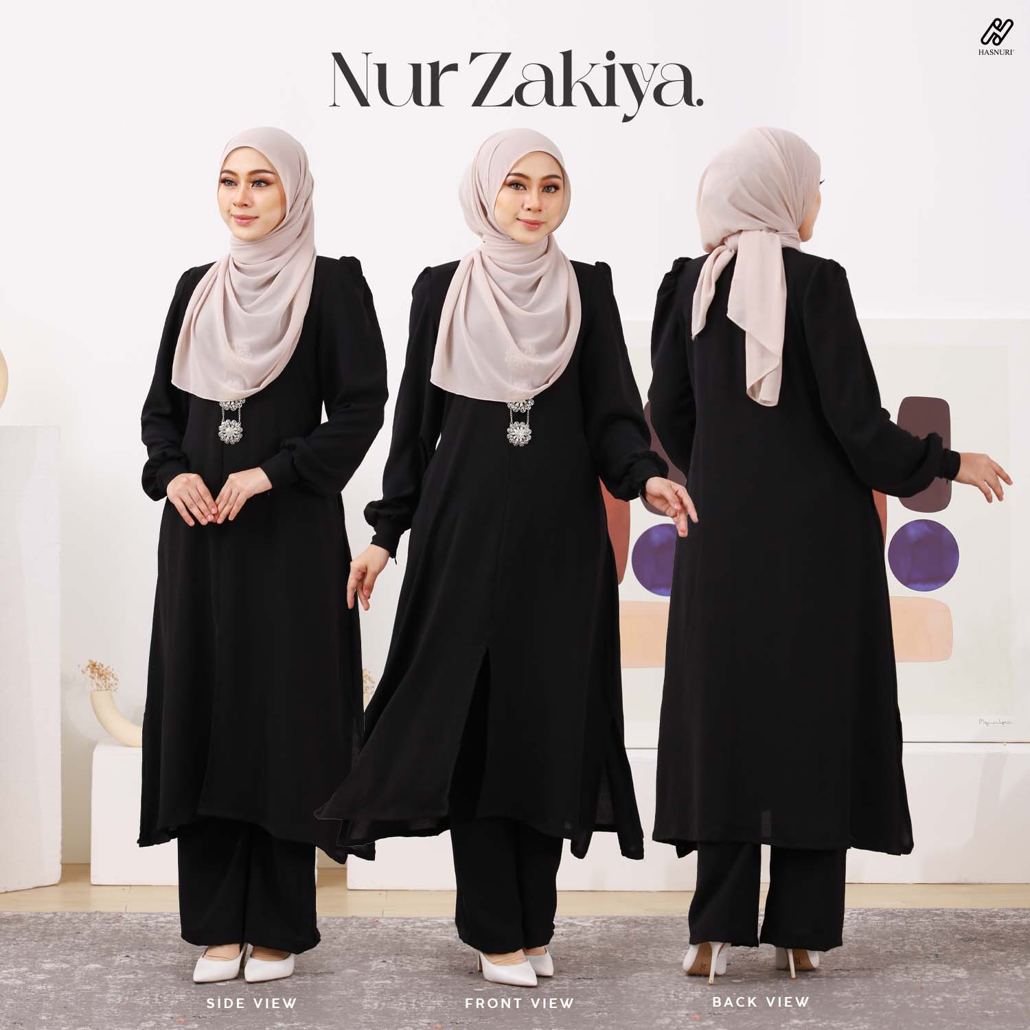 Suit Nur Zakiya - Grey