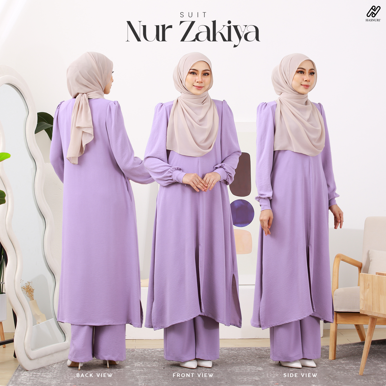 Suit Nur Zakiya - Greeny Grey