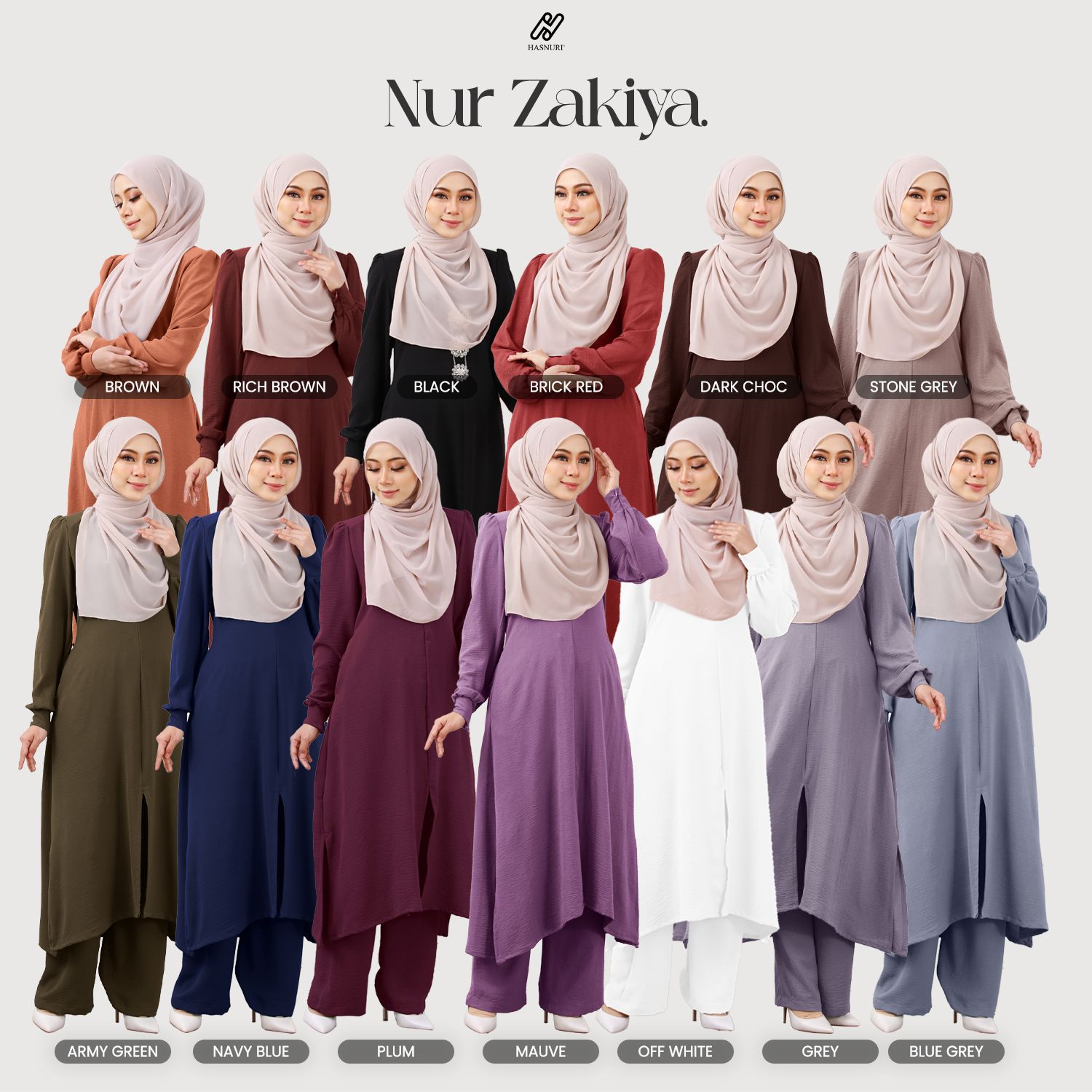 Suit Nur Zakiya - Grey