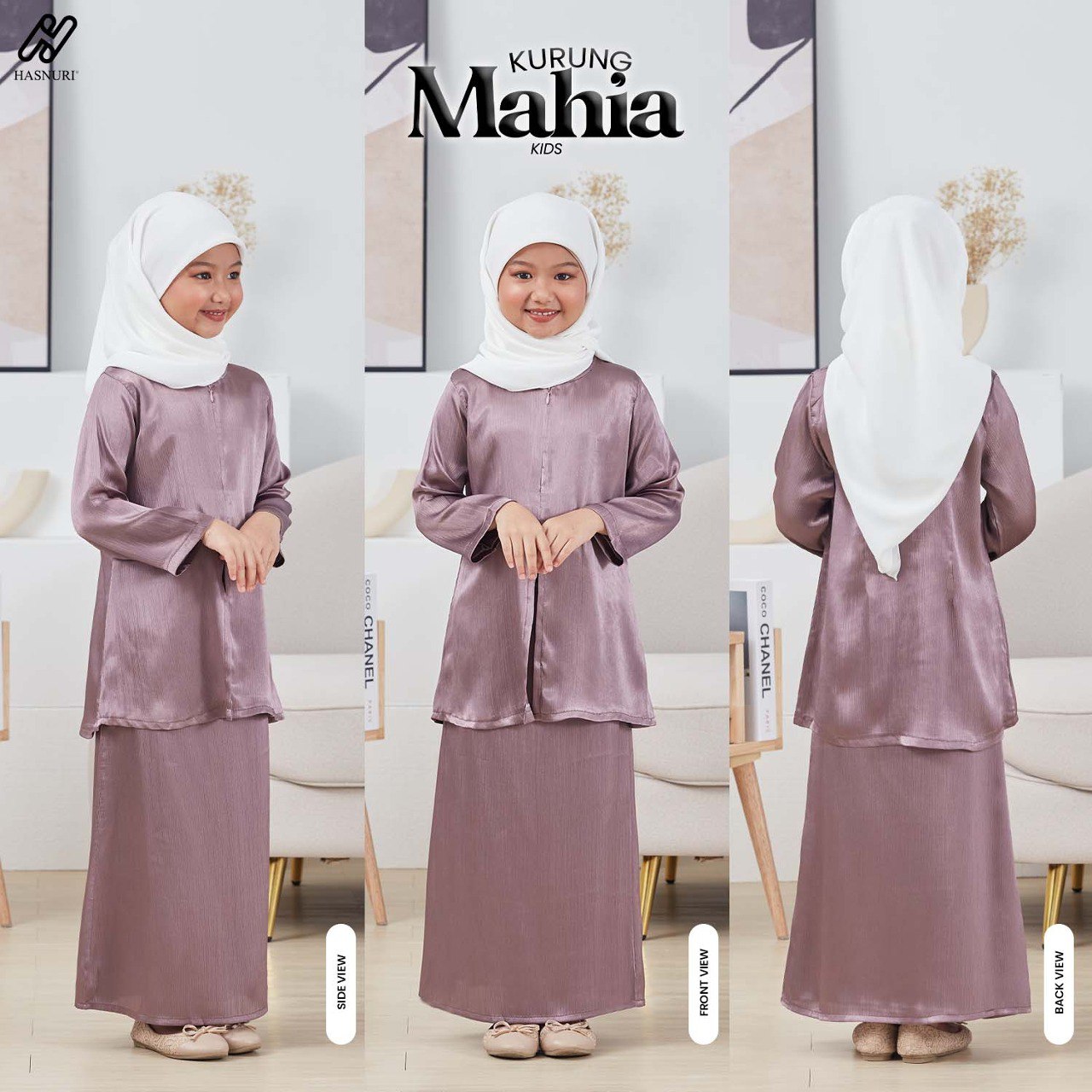 Kurung Mahia Kids - Ash Mauve