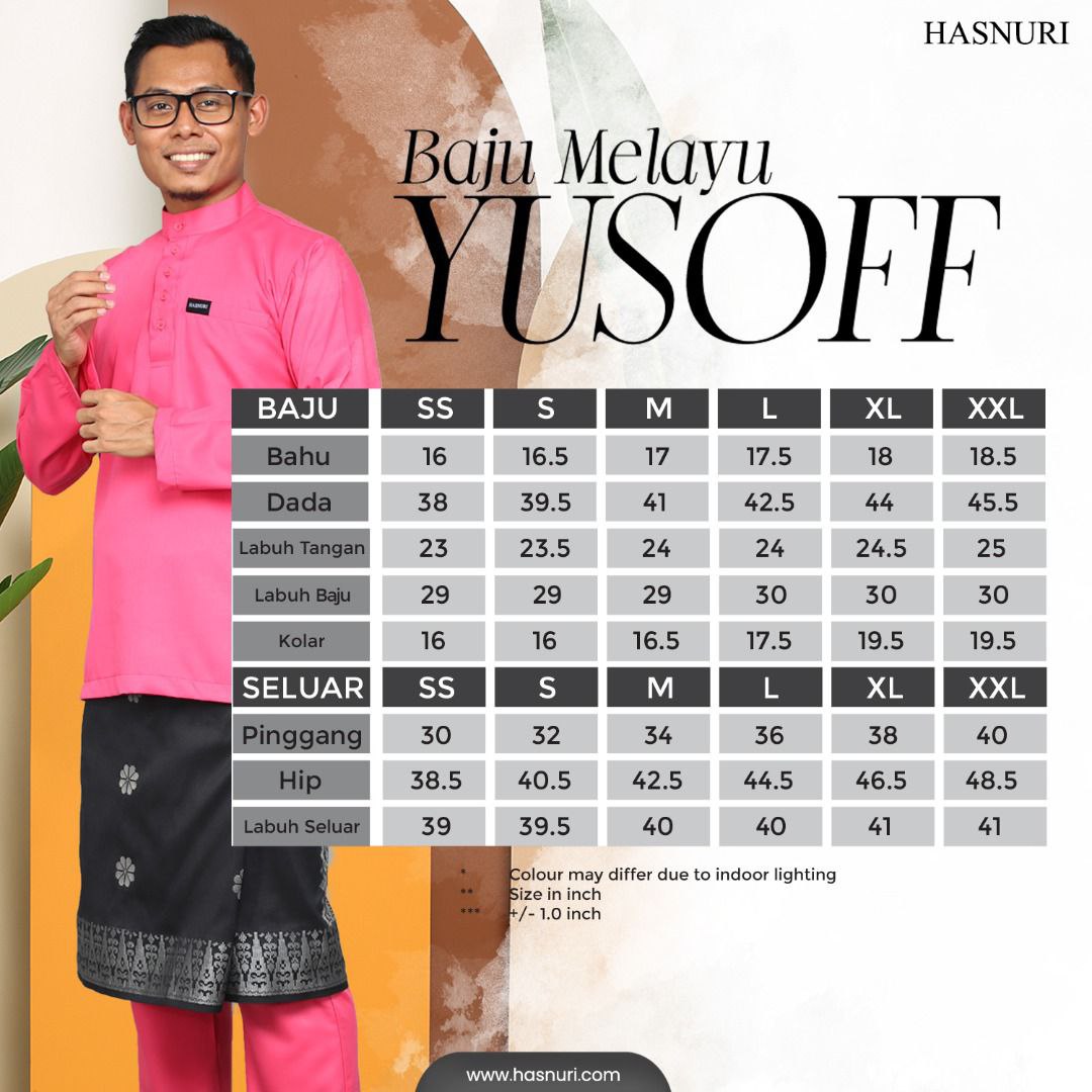 Baju Melayu Yusoff - Soft Pink