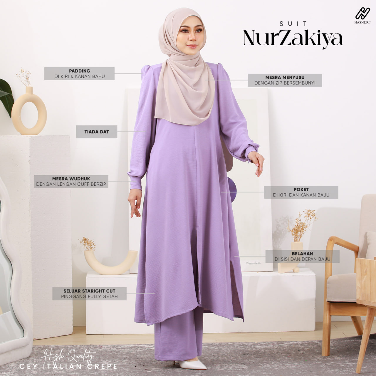Suit Nur Zakiya - Gold