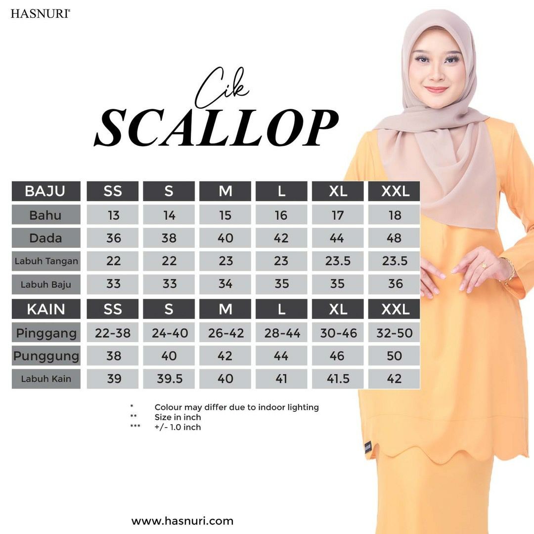 Kurung Cik Scallop - French Rose