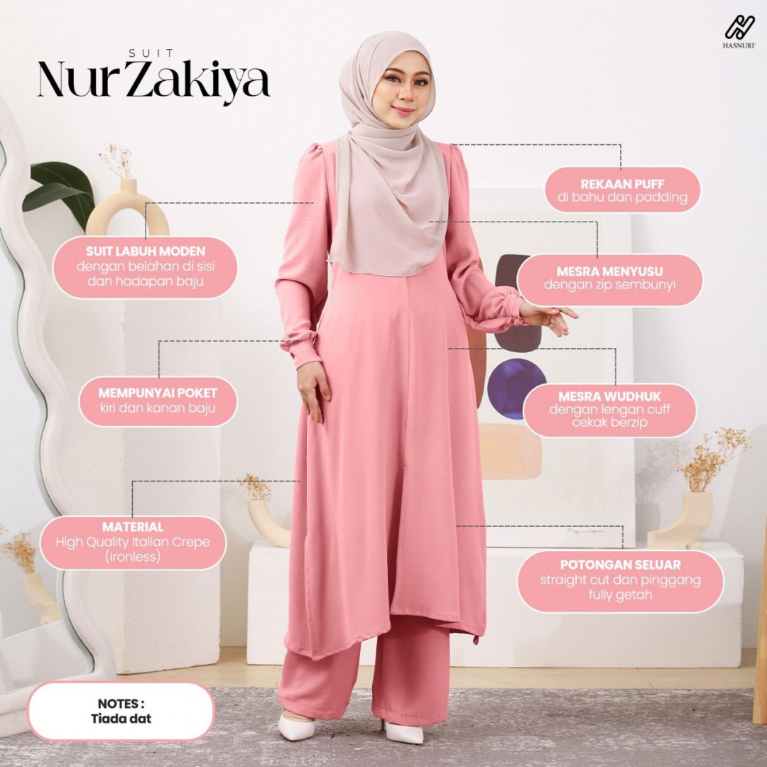 Suit Nur Zakiya - Blue Grey