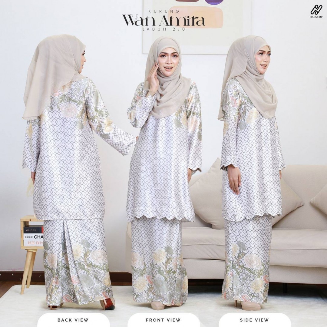 Kurung Wan Amira Labuh 2.0 - Off White